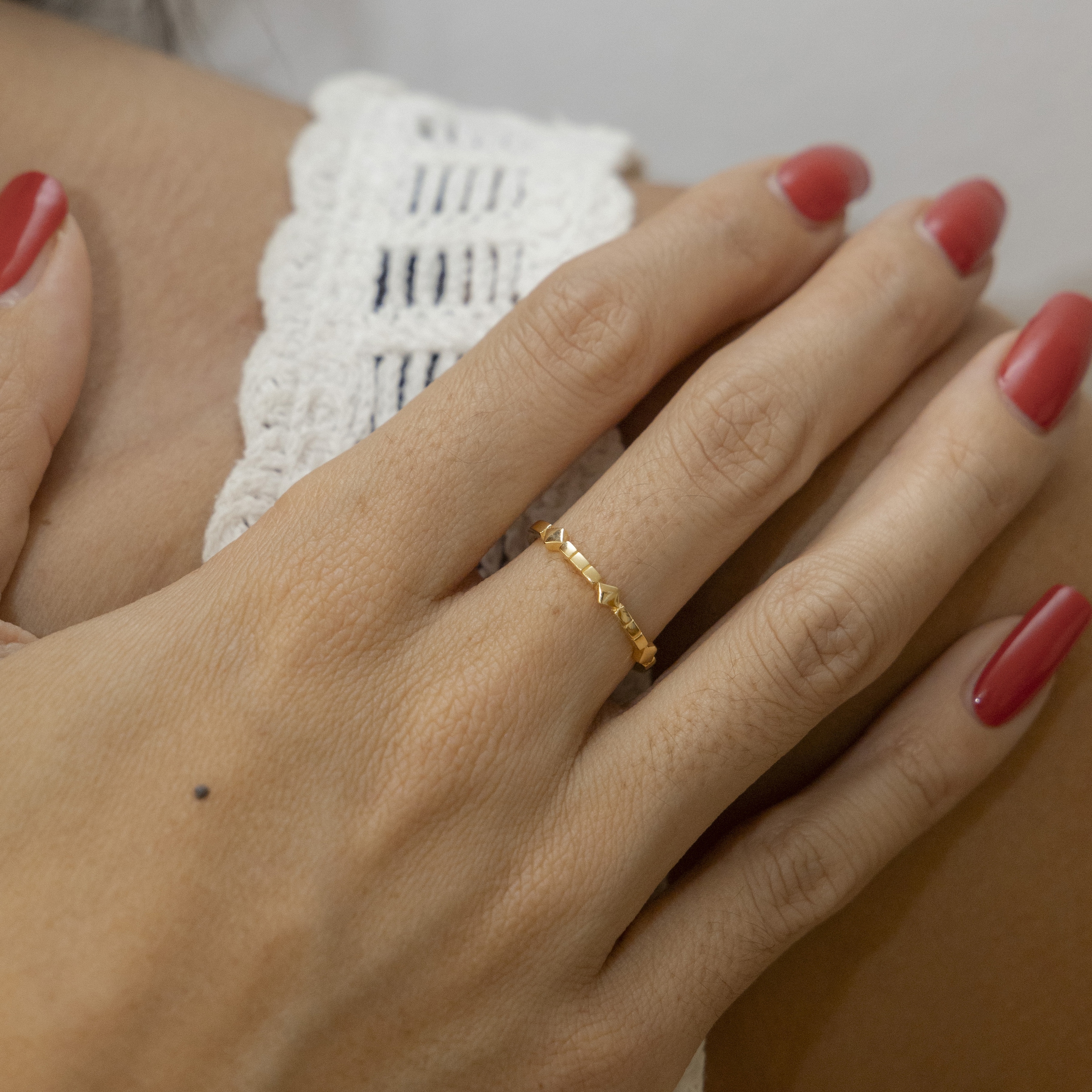 CAÏ Fingerring »925 Silber vergoldet«