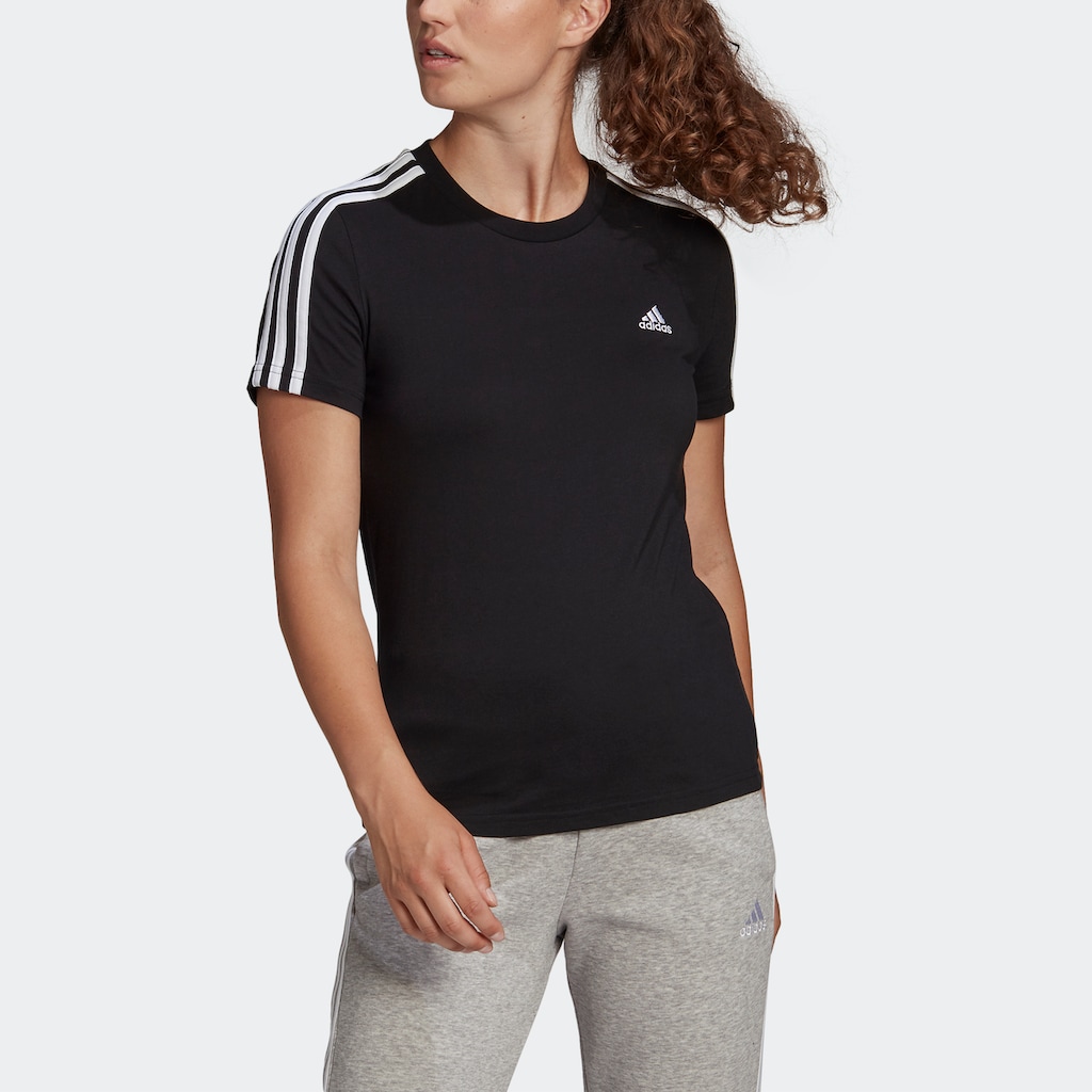 adidas Sportswear T-Shirt »LOUNGEWEAR ESSENTIALS SLIM 3-STREIFEN«