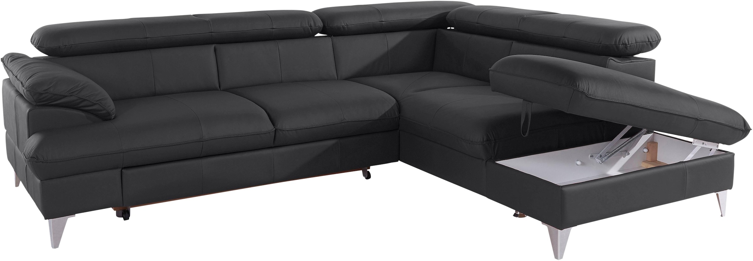 COTTA Ecksofa »Caluso L-Form«, mit Kopfteilverstellung, wahlweise mit Bettfunktion & Bettkasten