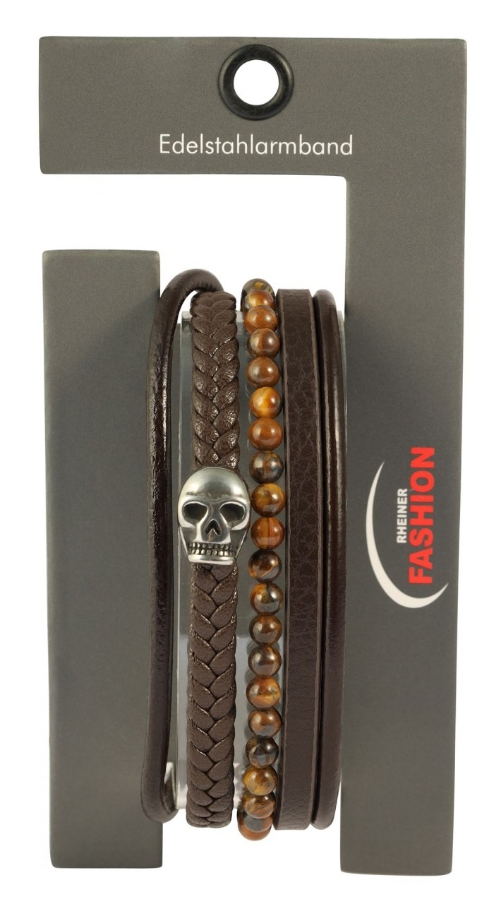 Adelia´s Edelstahlarmband »Herren Armband aus Edelstahl mit Tigerauge«
