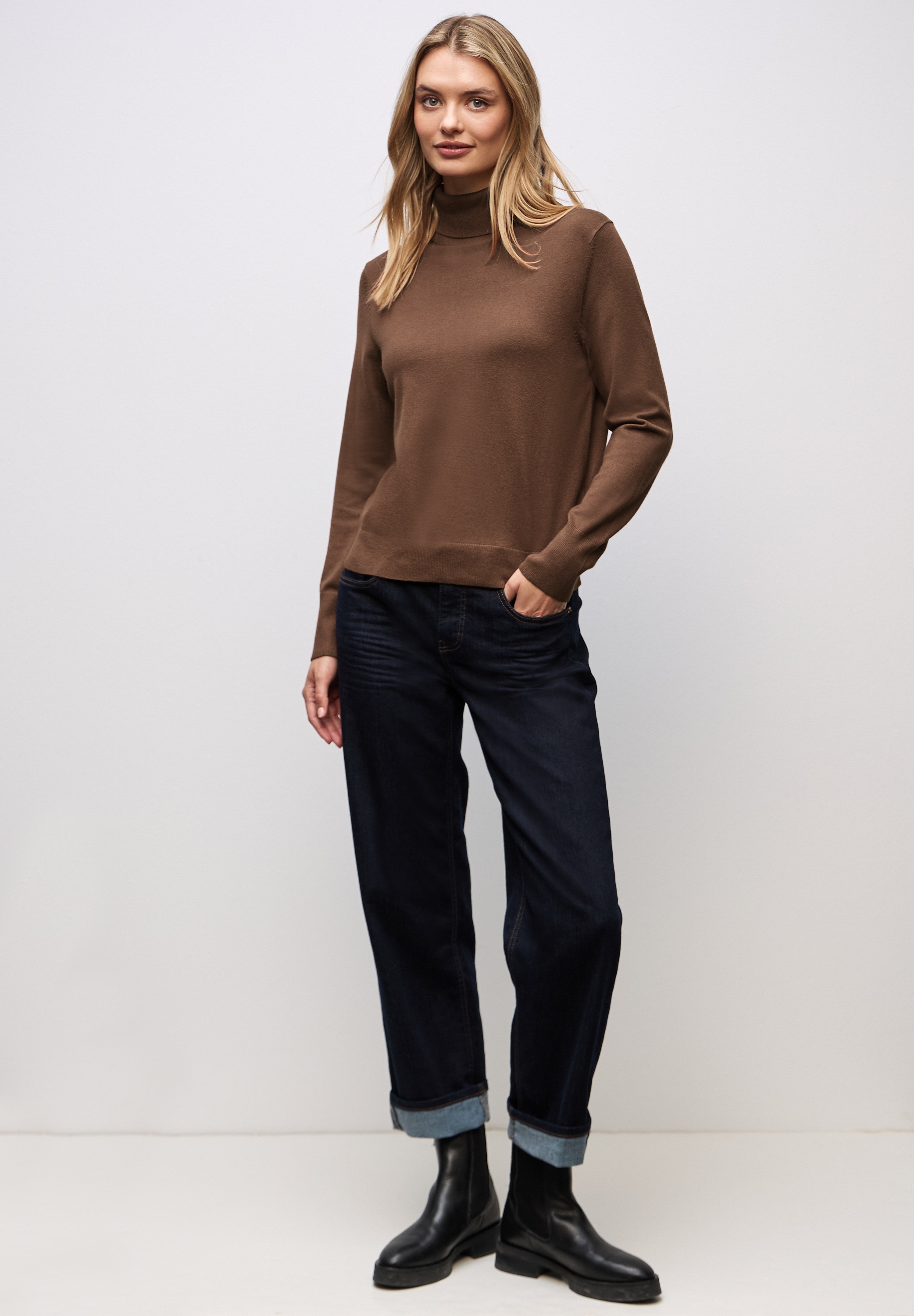 STREET ONE Rollkragenpullover mit Strick-Struktur