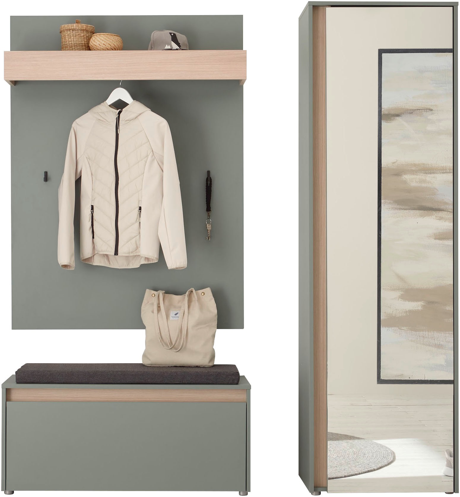 Thumbnail - Home affaire Garderoben-Set "GIRON/CiTY, moderne Garderobe, Komplettset mit viel Stauraum" Komplett-Set, 3 Stk. tlg.