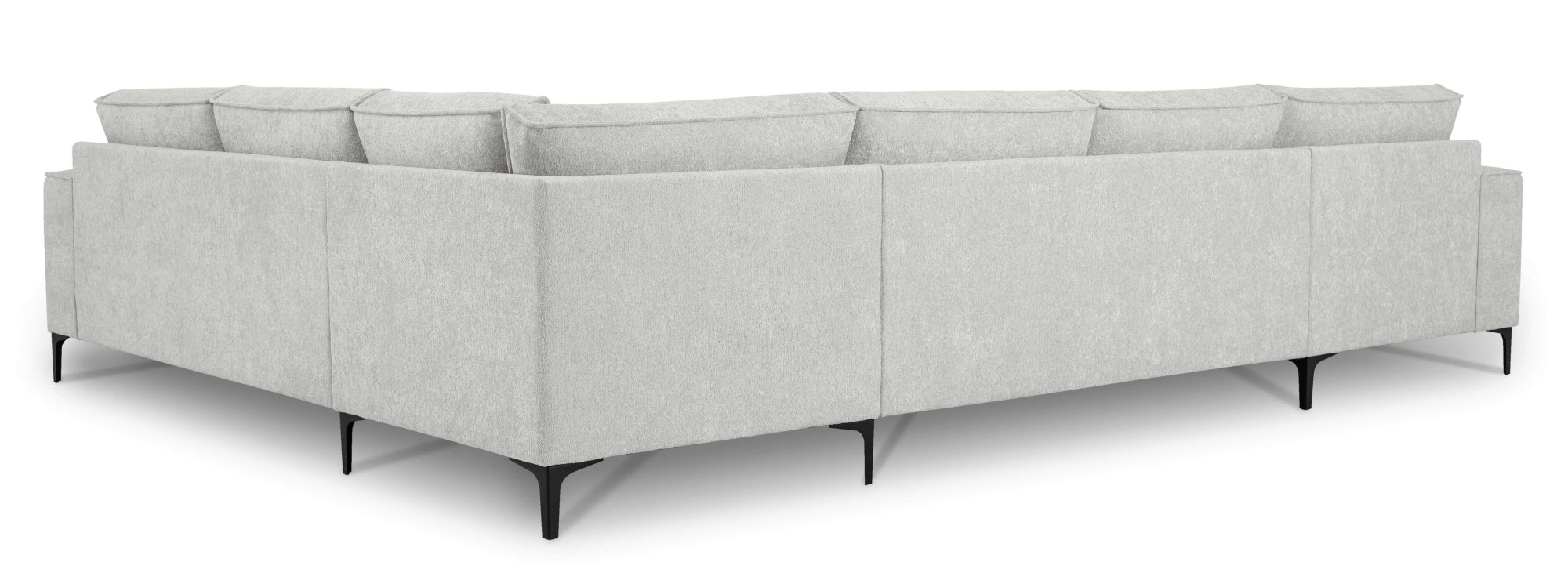 Places of Style Wohnlandschaft »XXL Sofa Oland, Struktur, Flachgewebe, Luxus-Microfaser, Boucle«, U-Form, 342 cm, Wellenunterfederung, Skandi-Design, Metallfüße