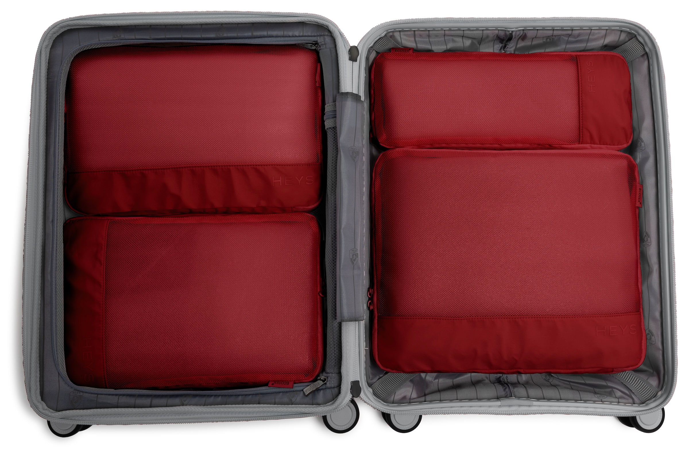 Heys Kofferorganizer »Ecotex Compression Packing Cube«, (Set, 4 tlg.), komprimierbare Packwürfel, Packtaschen, Organizer für Koffer