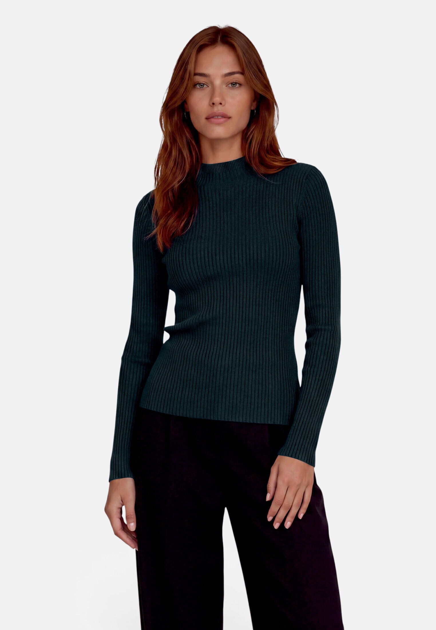 Zero Strickpullover »Damen mit Stehkragen« 1 Gerippt