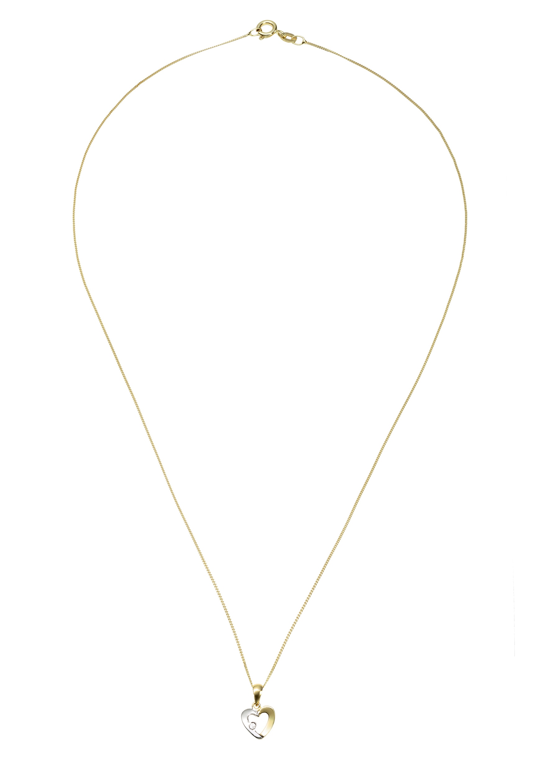 Amor Kette mit Anhänger »Herz, 2014327«, mit Zirkonia (synth.)