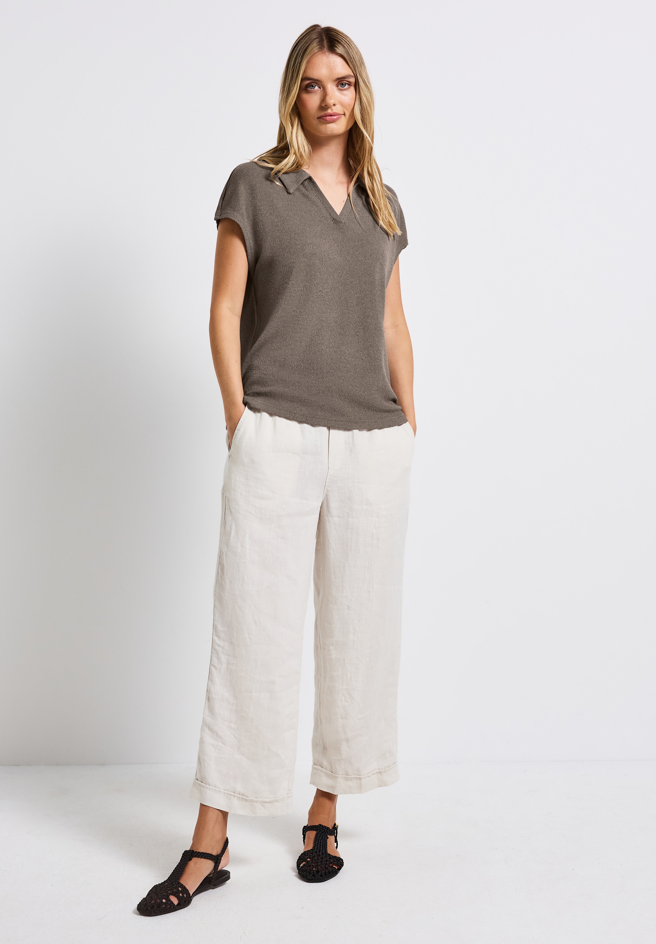 STREET ONE Poloshirt, aus elastischem Materialmix