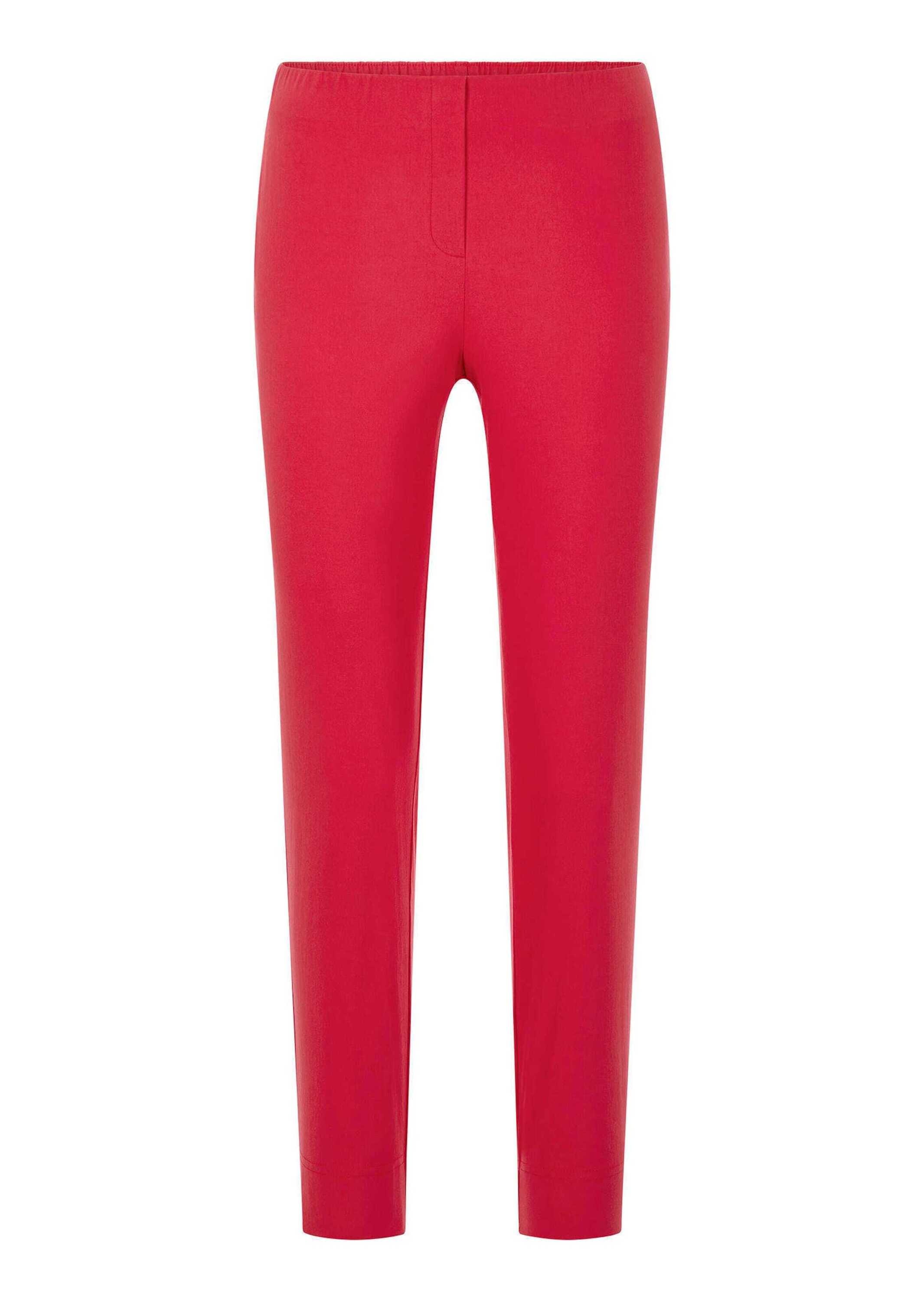 GOLDNER Damen Stoffhose "7/8-Bengalinhose LOUISA mit Schlupfbund", rot, Gr. 50, Obermaterial: 67% Baumwolle CO. 28% Polyamid PA. 5% Elasthan EL.,
