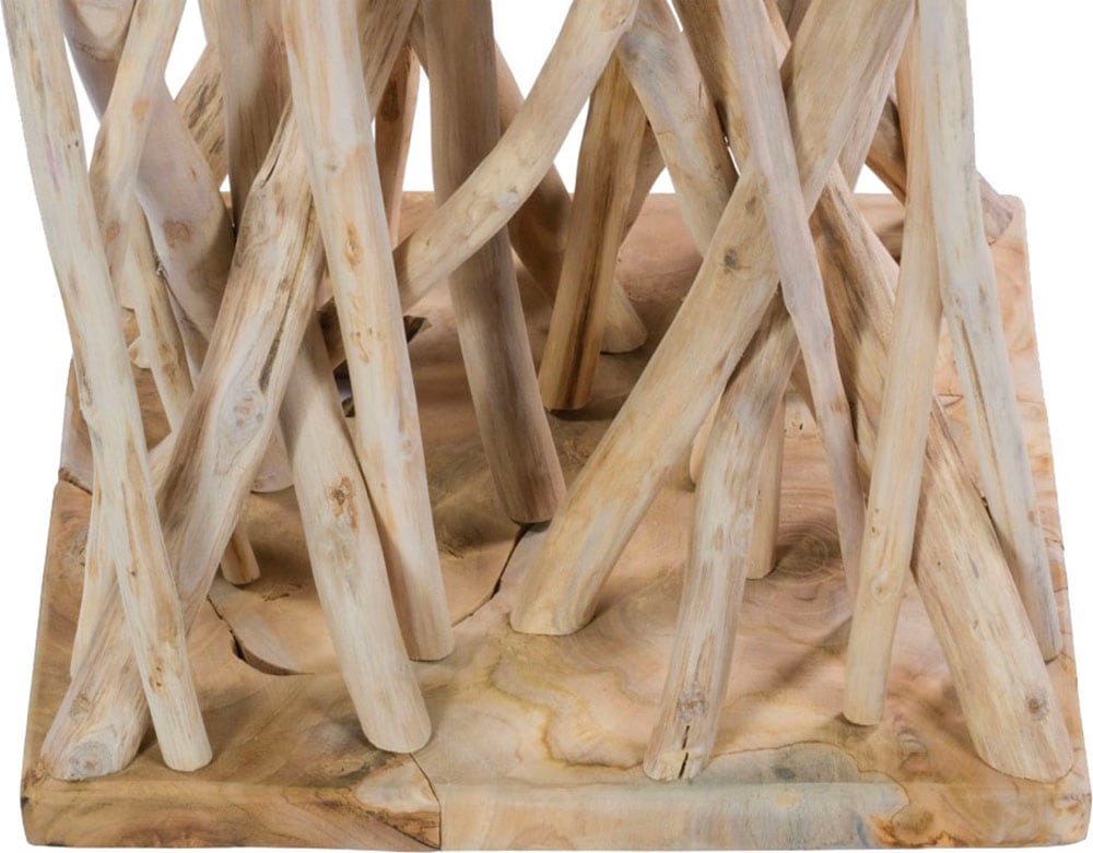 Kayoom Beistelltisch »Radix 225, hochwertiges Teakholz, Natur-Design«, (1 St.), Hochwertiges Teakholz, stabile Bauweise, detailreiche Handarbeit