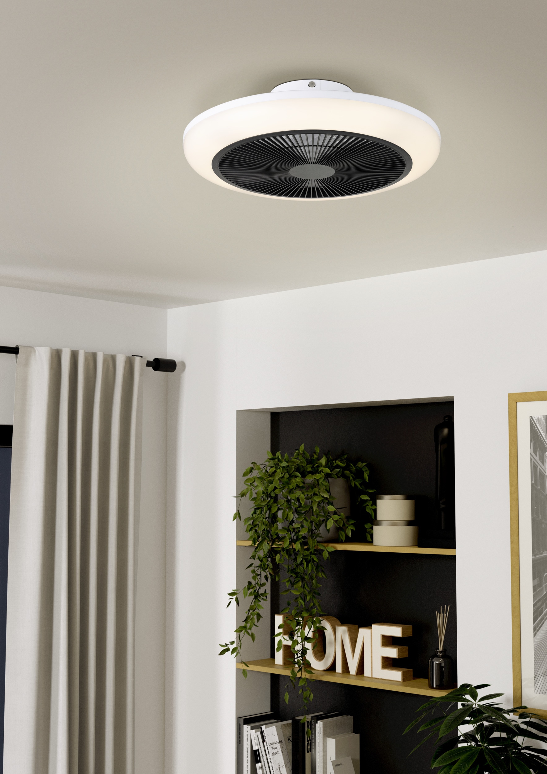 EGLO LED Deckenleuchte »SAYULITA 1 Leuchte und Ventilator - ABS - LED - 4X5,2W - IP20« LED-Modul 1 Stk. Kaltweiß | Neutralweiß | Warmweiß Ventilator mit Beleuchtung, H14,5 x Ø46 cm