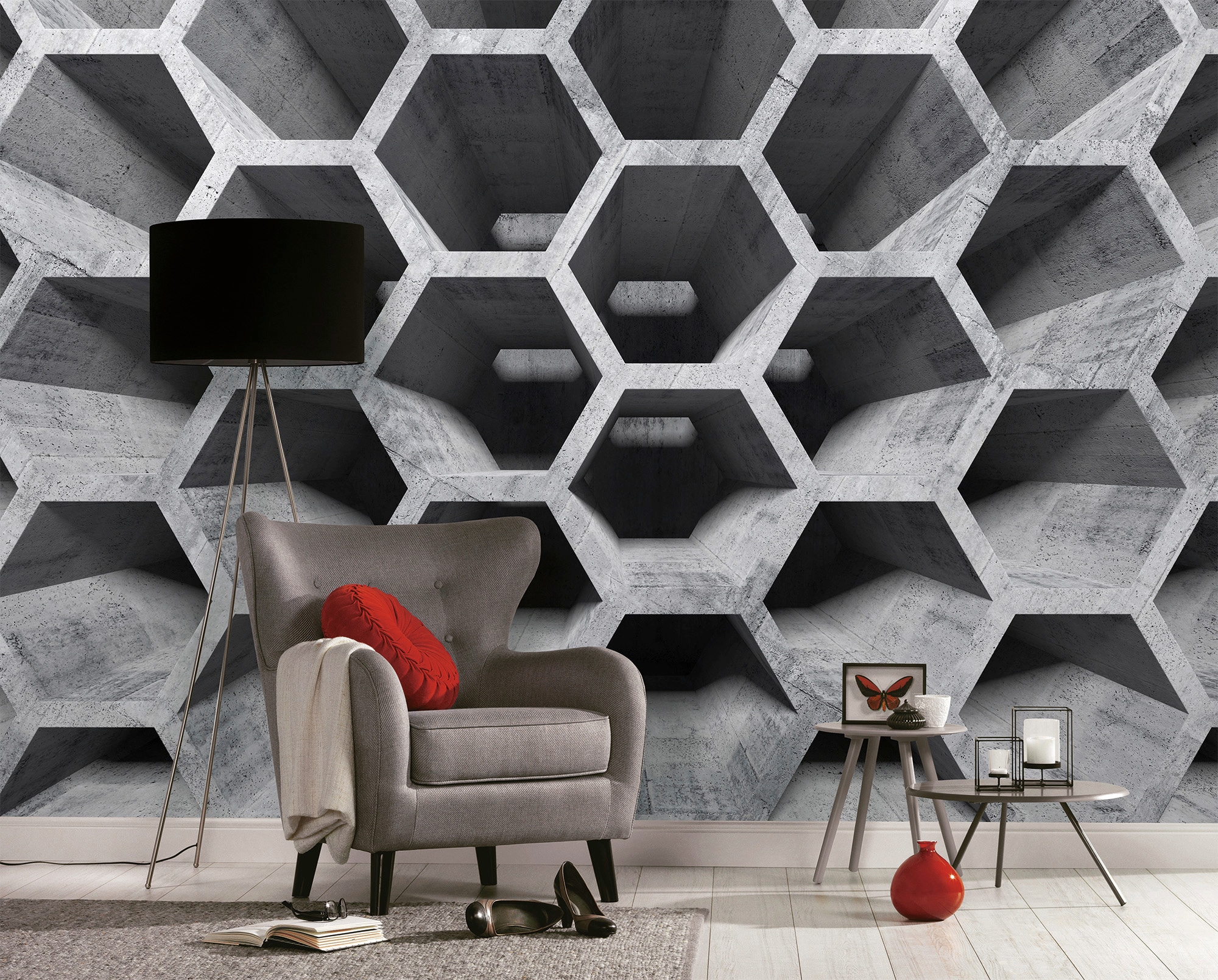 living walls Fototapete »Designwalls Honeycomb Structure 1« glatt Vlies, Wand, Schräge, Decke