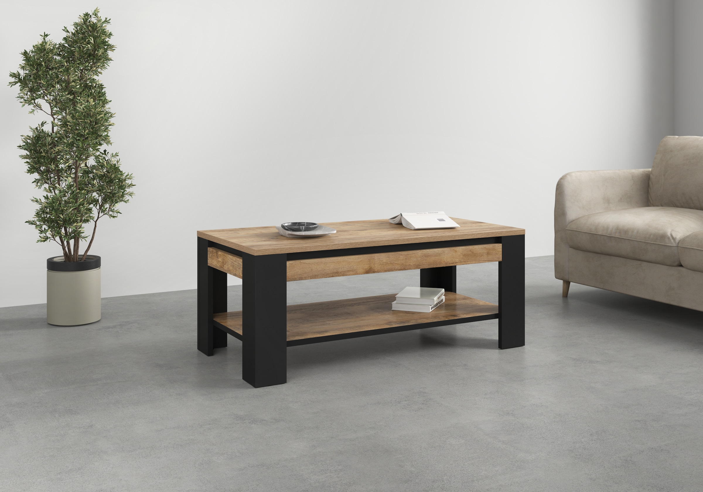 INOSIGN Wohnwand "Toledo,Breite 391cm stilvolle Mediawand ohne Beleuchtung" günstig online kaufen