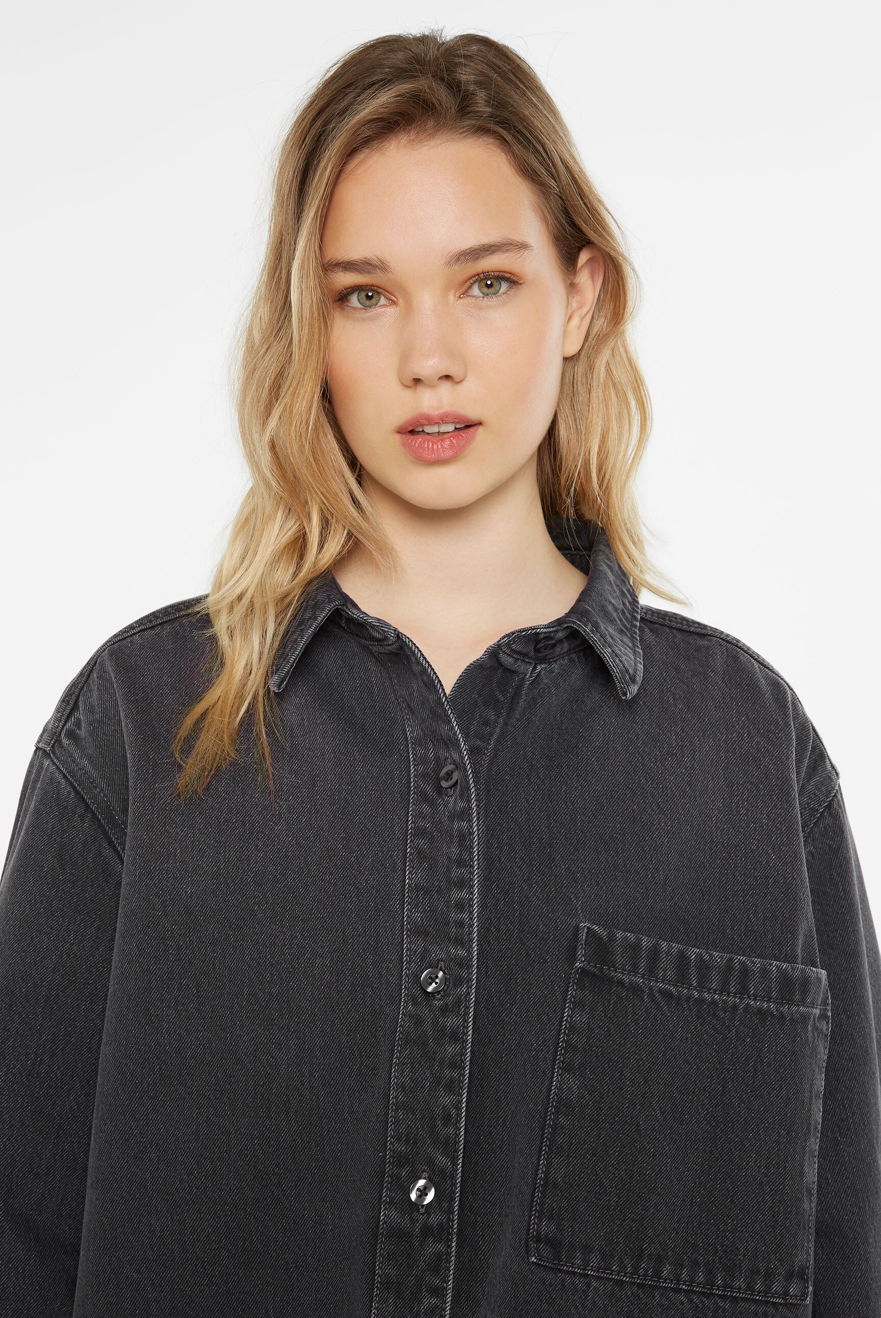 SENSES.THE LABEL Jeansbluse, mit Knopfleiste
