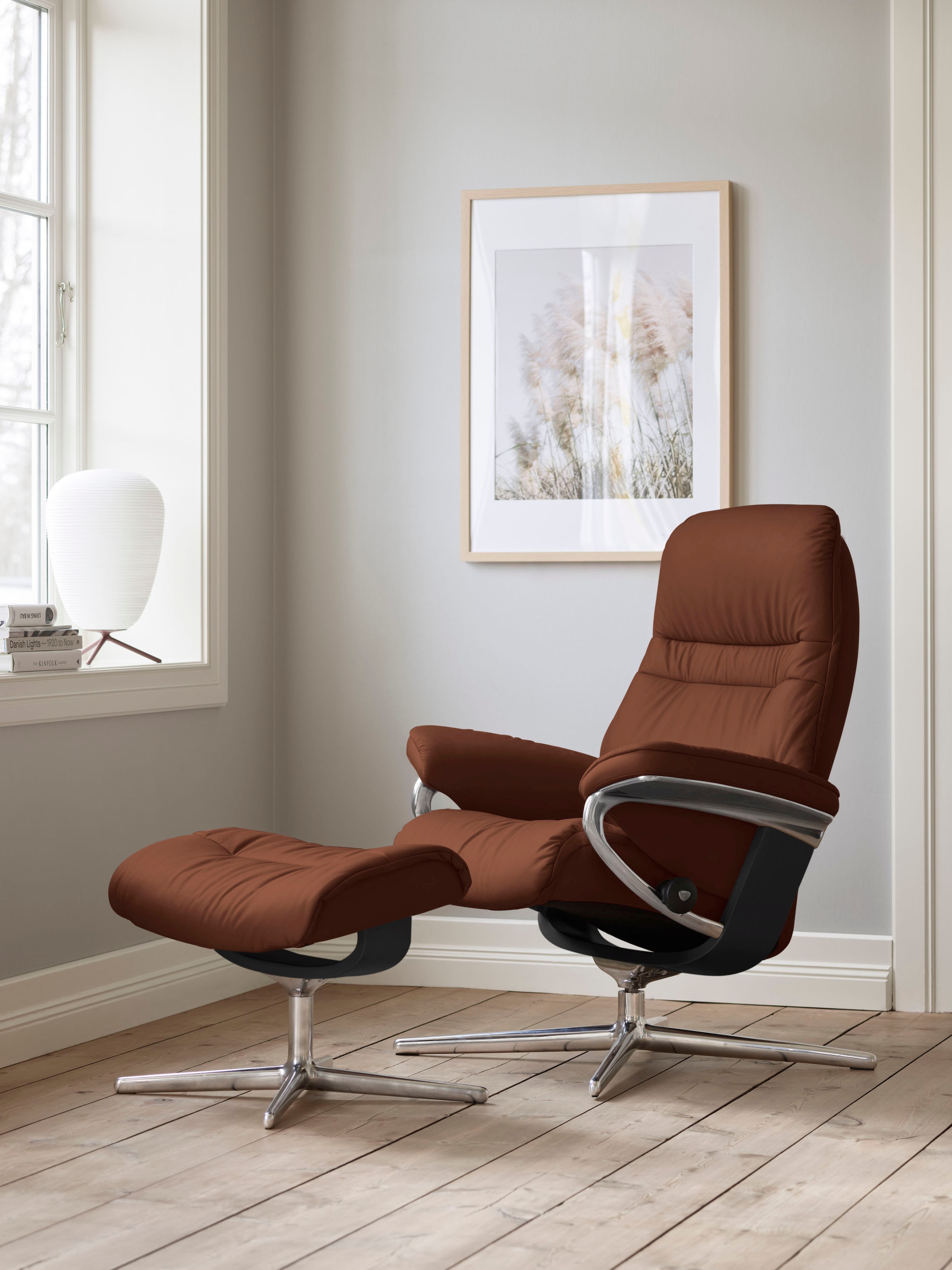 Stressless Fußhocker "Sunrise", mit Cross Base, Größe S, M & L, Holzakzent günstig online kaufen