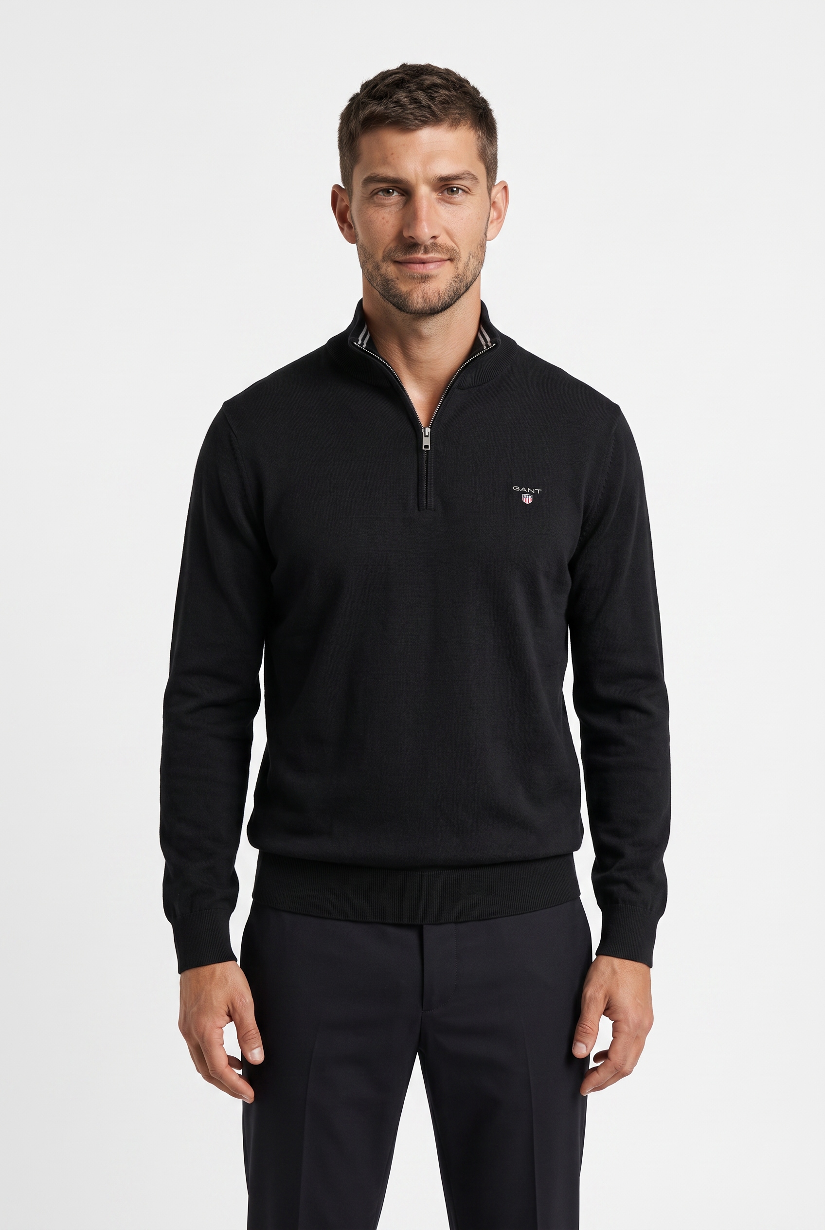 Gant "CLASSIC COTTON HALF ZIP" Regular fit mit Troyerkragen