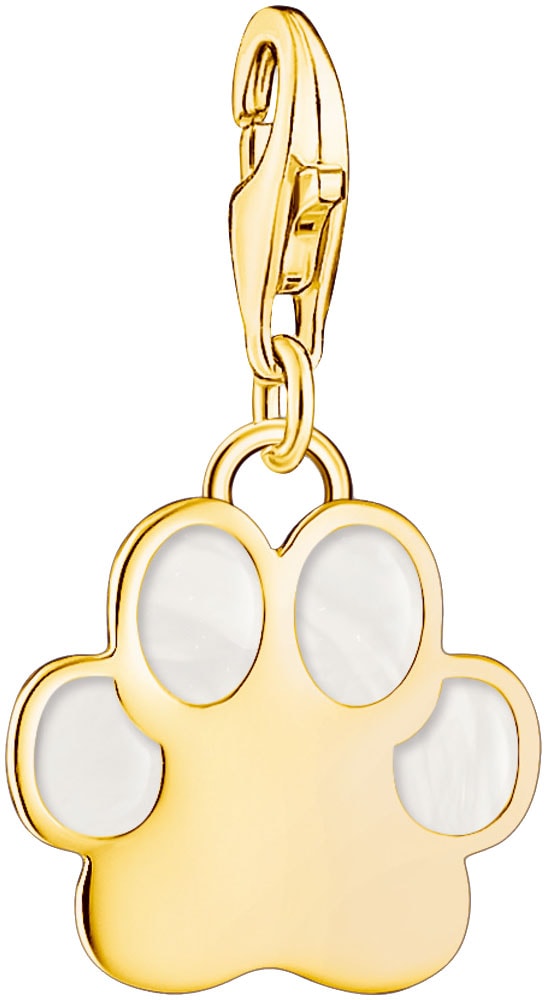 Charm-Einhänger »Hundepfote mit weißer Kaltemaille, 2014-427-39«