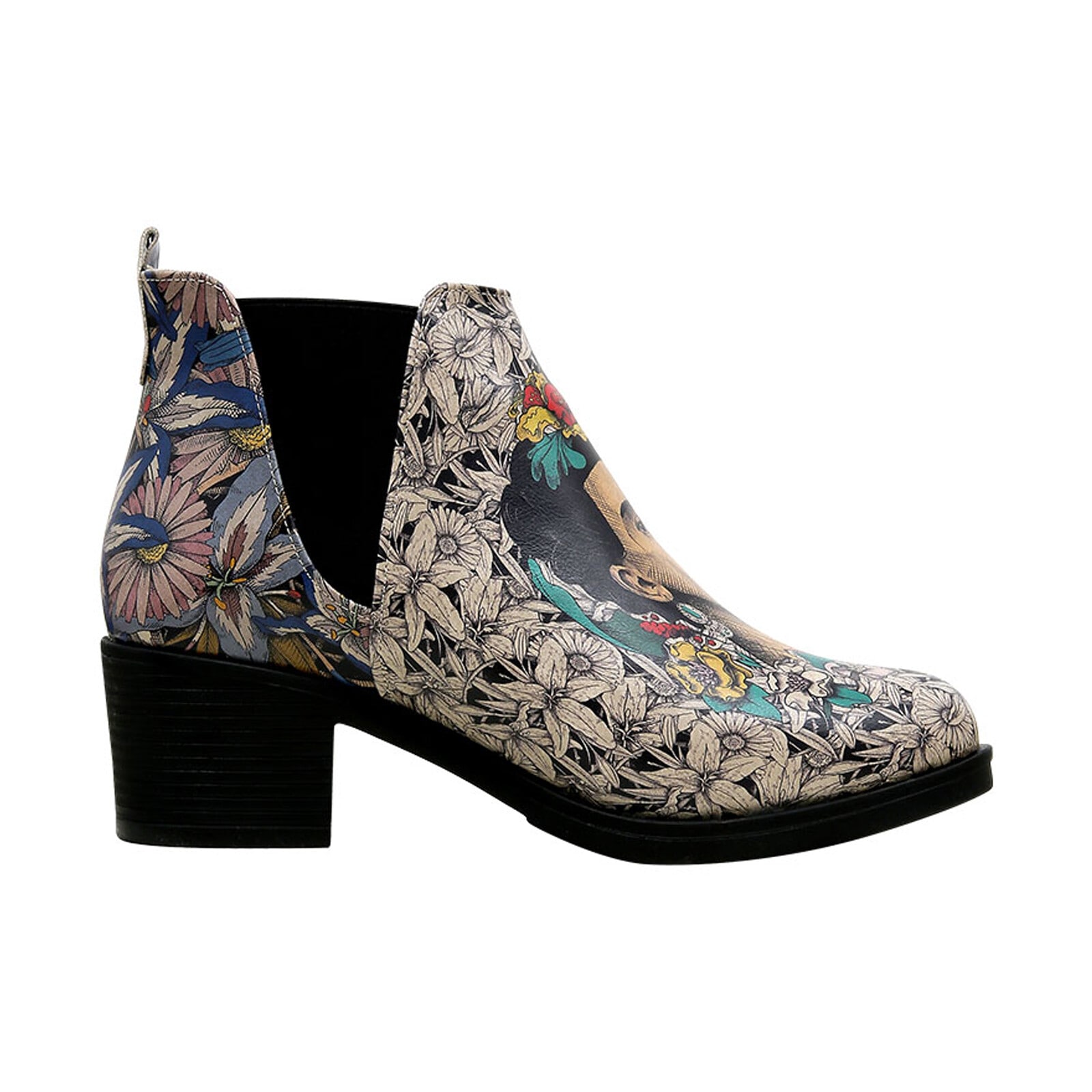 DOGO Stiefelette »Eve Boots Frida-Kahlo-with-Blue-Flowers«  Handgefertigt