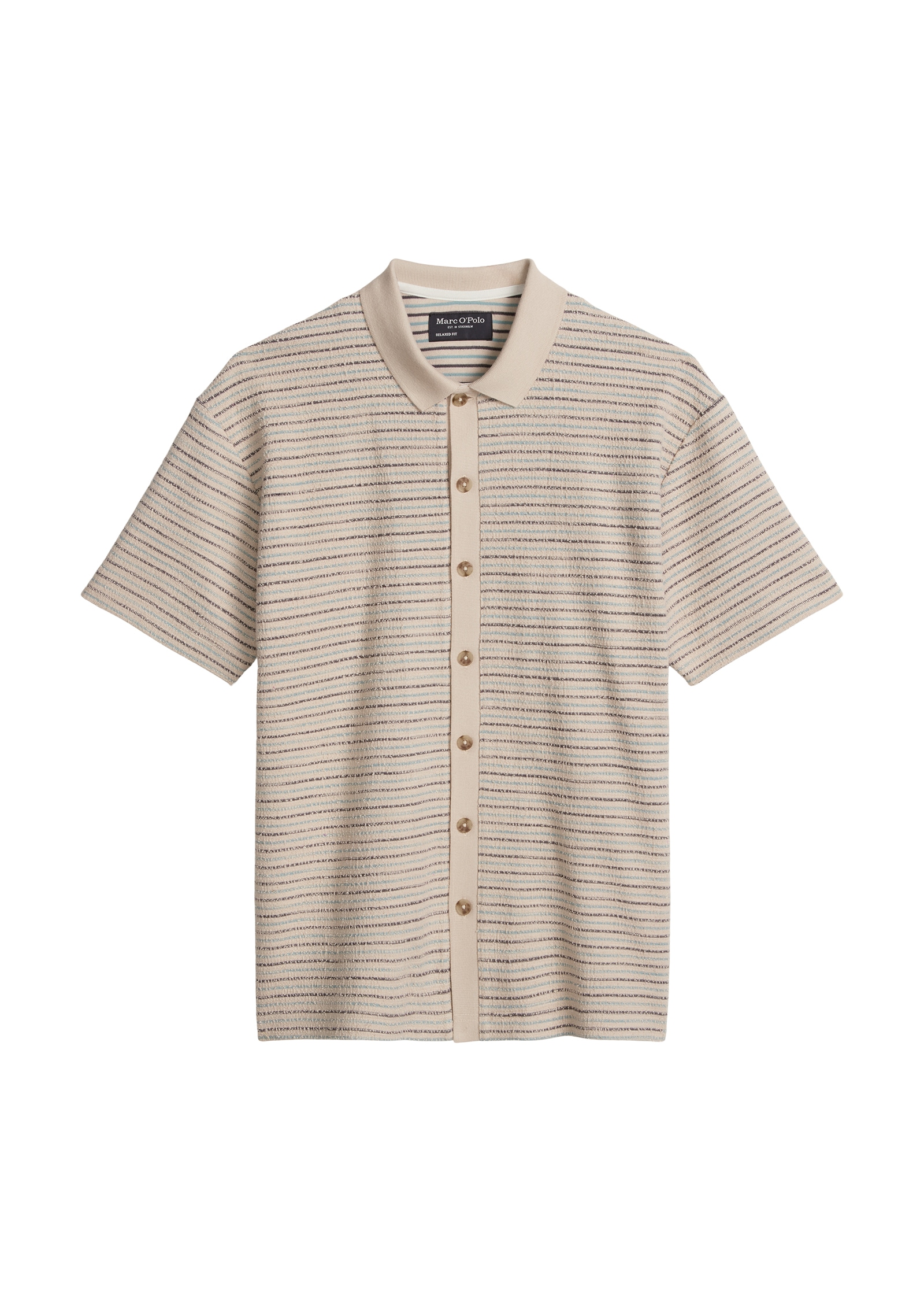 Marc O'Polo Poloshirt »mit strukturiertem Streifen-Muster«