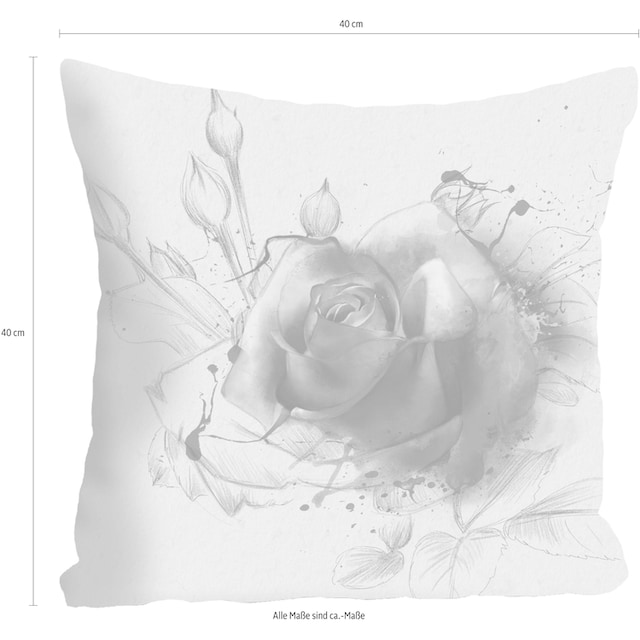 queence Dekokissen »Rosenblüte«, (1 St.), Kissenhülle ohne Füllung, 1 Stück  auf Rechnung | BAUR
