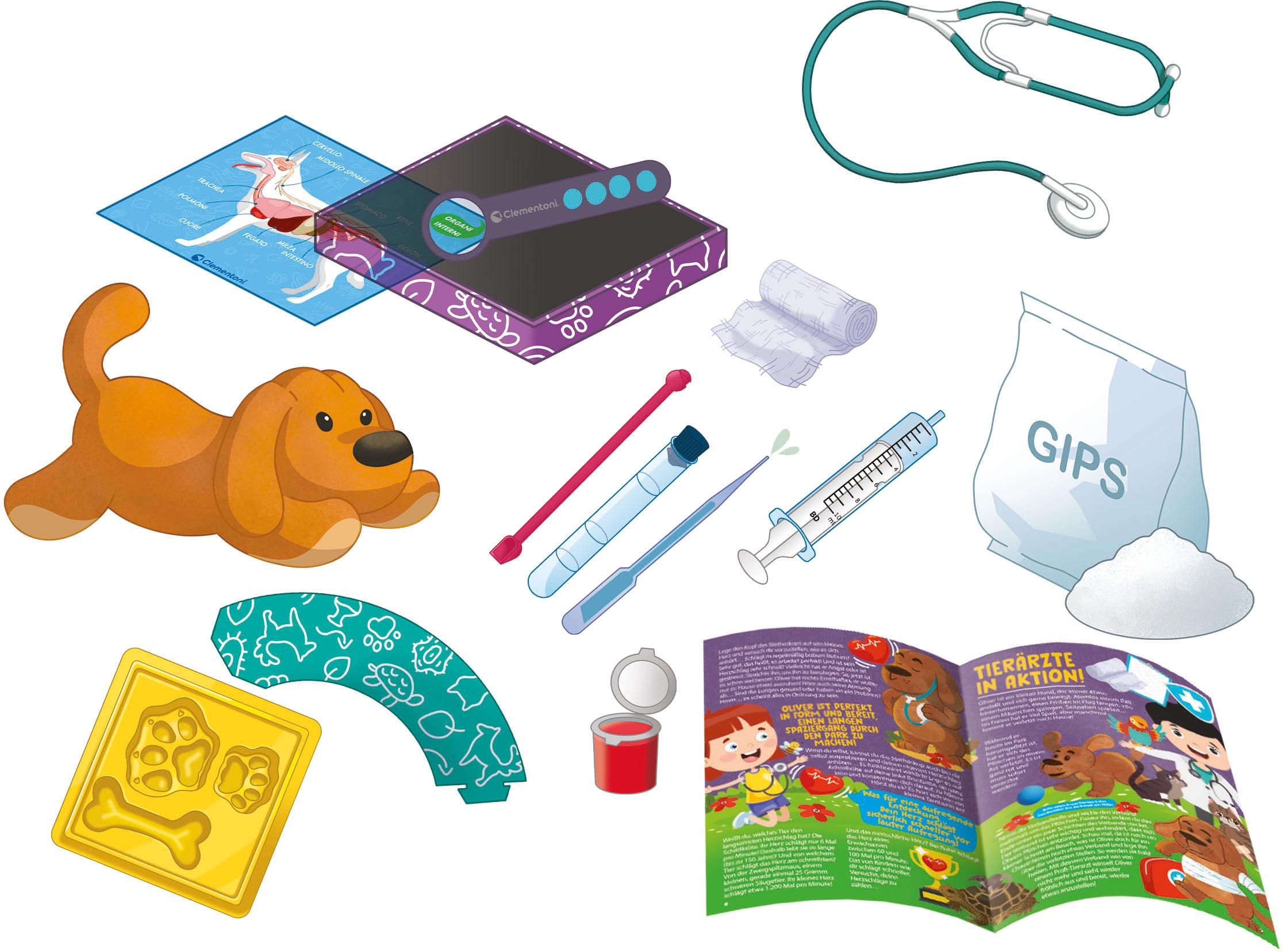 Clementoni® Experimentierkasten »Galileo, Entdecke die Welt Tiermedizin«, Made in Europe