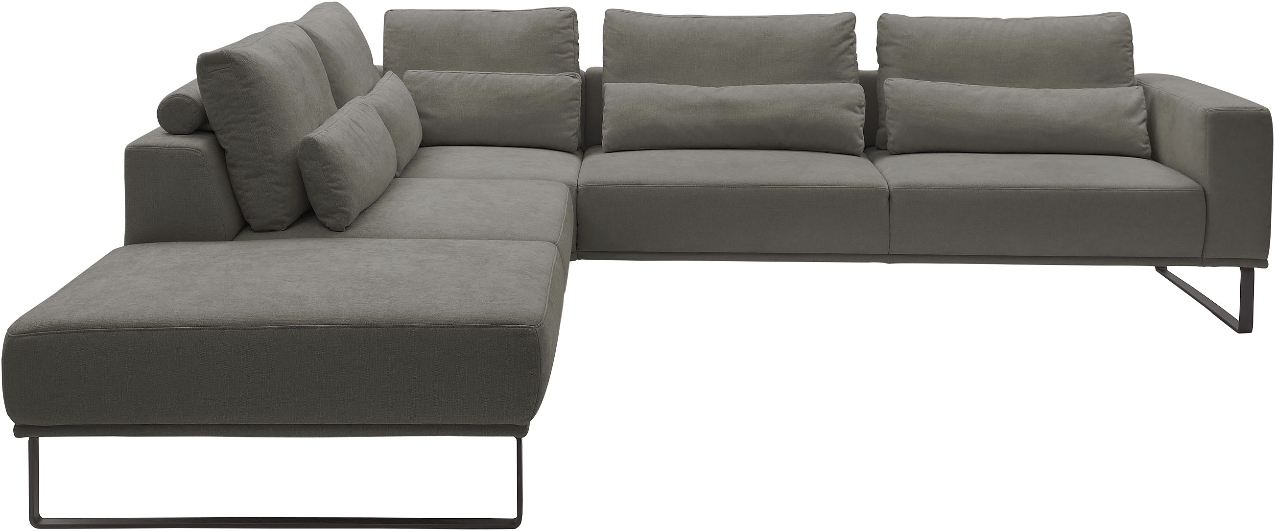 Musterring "JustB PM100 Federkern & Kaltschaum, bequem, Breite 308cm, L-Form" mit Sitztiefenverstellung und Kissen, mit Metallkufe, Maße 290x308 cm