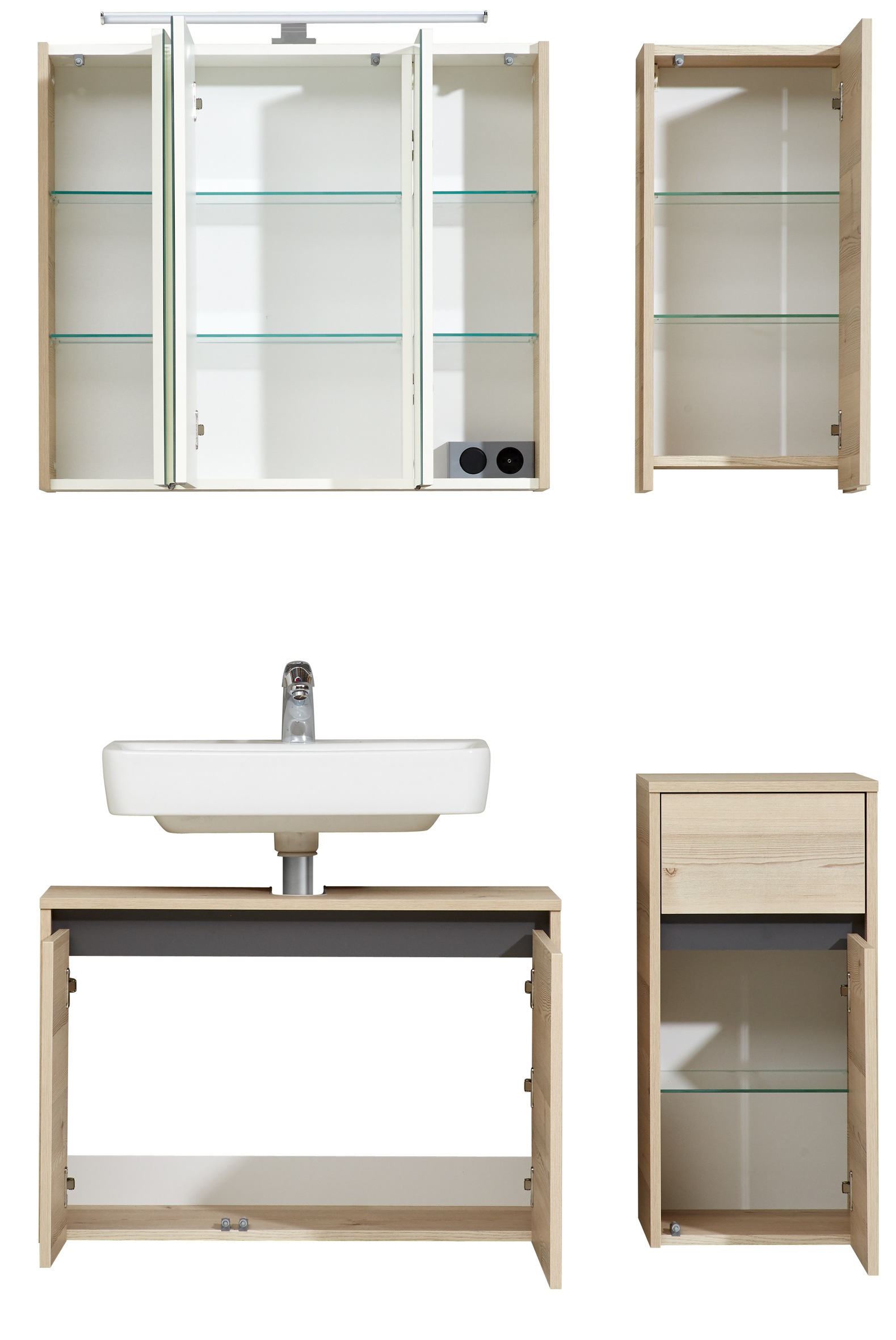 Saphir Badmöbel-Set »Quickset 393«, (Komplett-Set, 4 St.)
