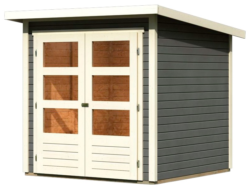 Karibu Gartenhaus "Stockach 2" anthrazit, naturbelassen oder terragrau günstig online kaufen