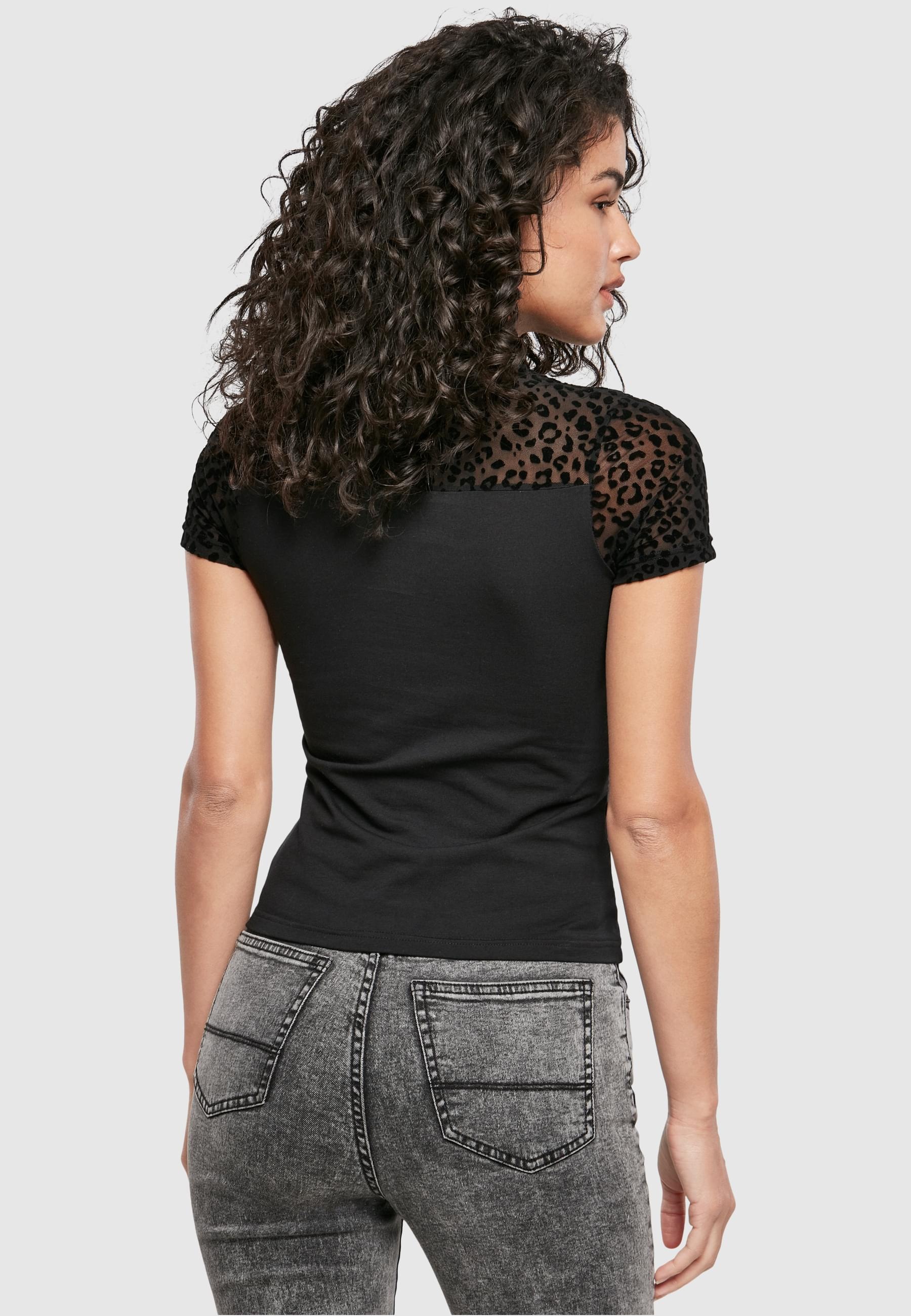URBAN CLASSICS T-Shirt »Urban Classics Damen Ladies Flock Lace Turtleneck Tee«, (1 tlg.)