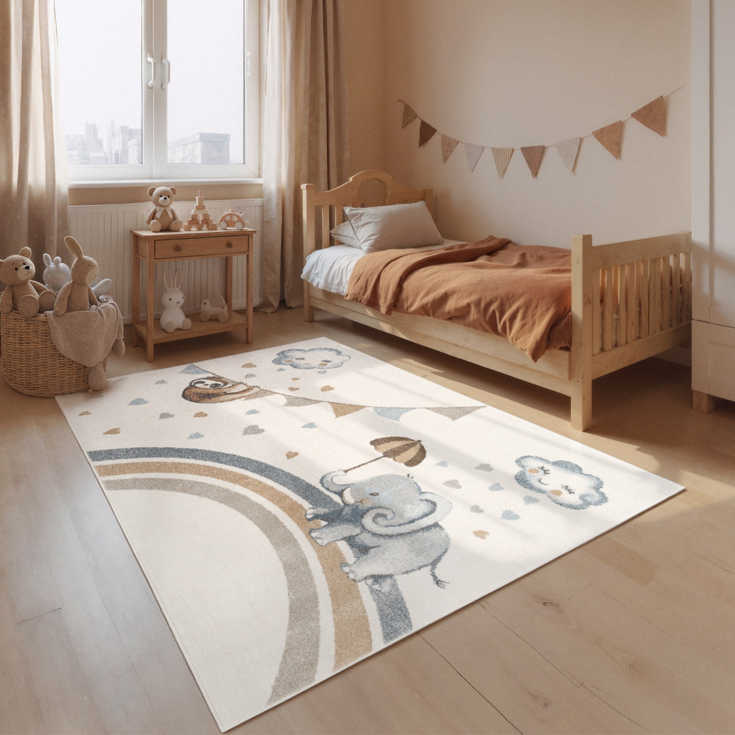 Villeroy & Boch Kinderteppich "Walk like an Elephant Rainy Party Teppich" r günstig online kaufen