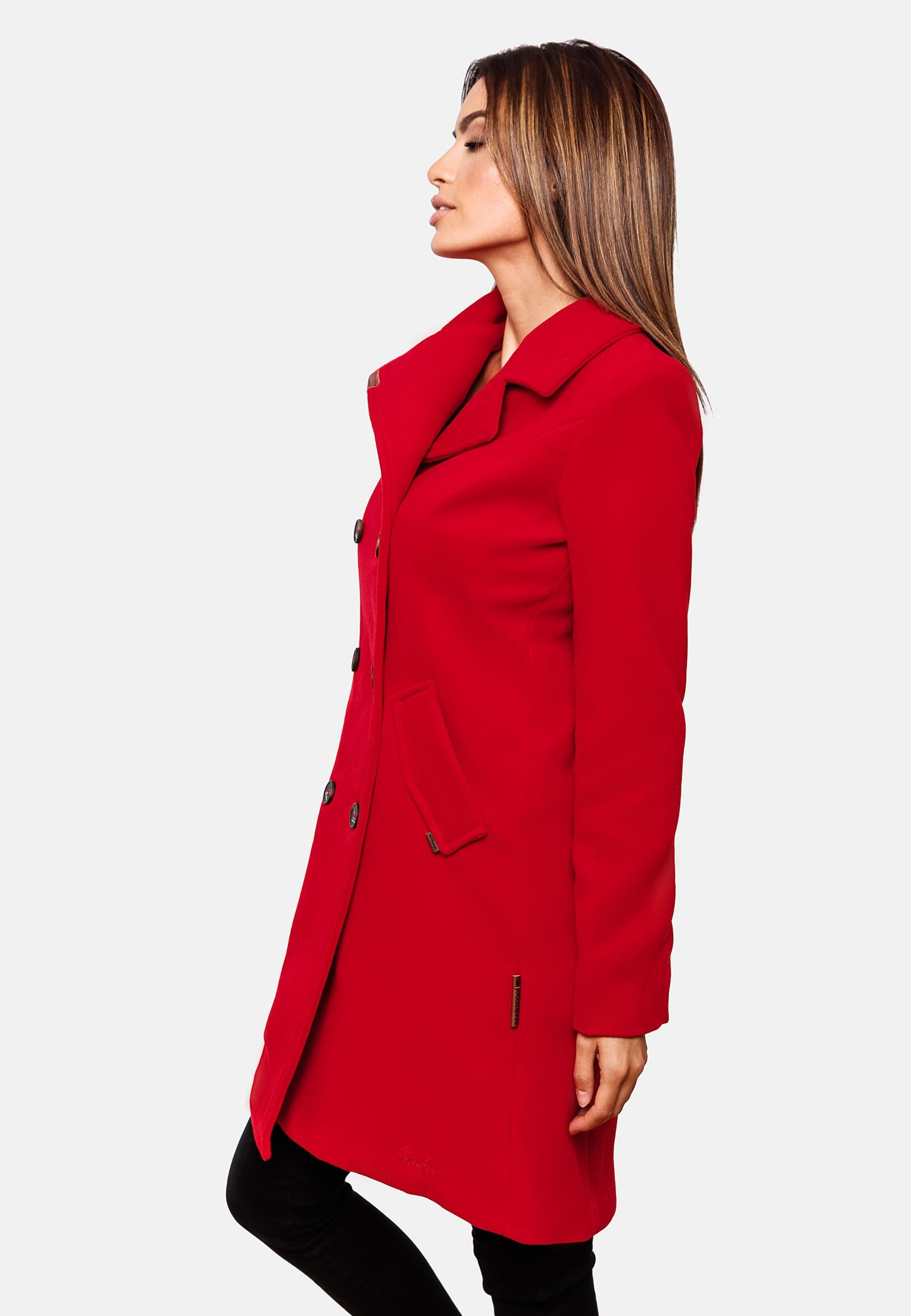 Marikoo Wollmantel »Nanakoo«, edler Damen Trenchcoat in Woll-Optik