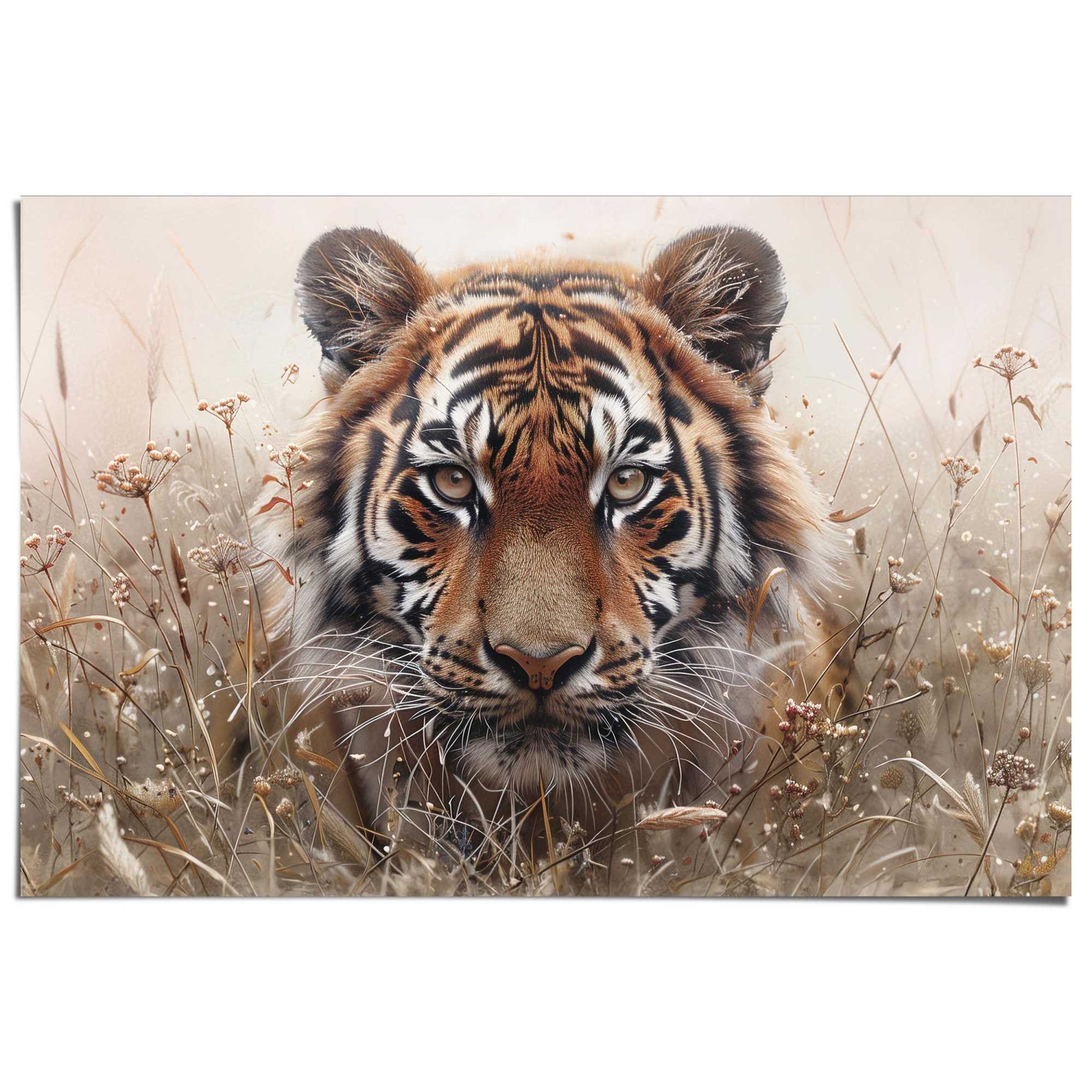 Reinders Poster "Hunting Tiger", Wohnzimmer - Beige - 150 gr. Papier - Tier günstig online kaufen