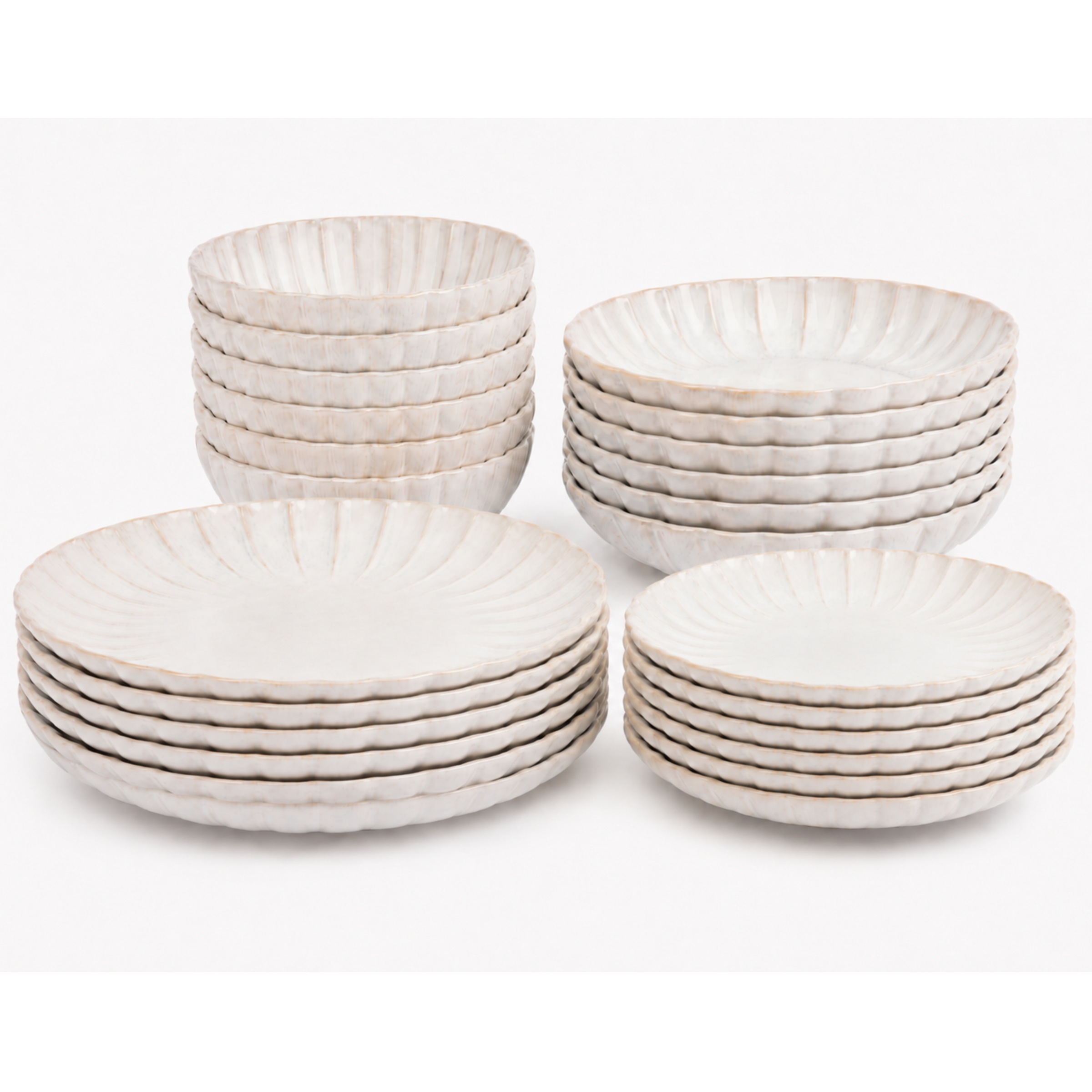 Cosy & Trendy Teller-Set »Astera, Geschirr-Set, 24-tlg.« Steinzeug, für 6 Personen, rund, spülmaschinengeeignet
