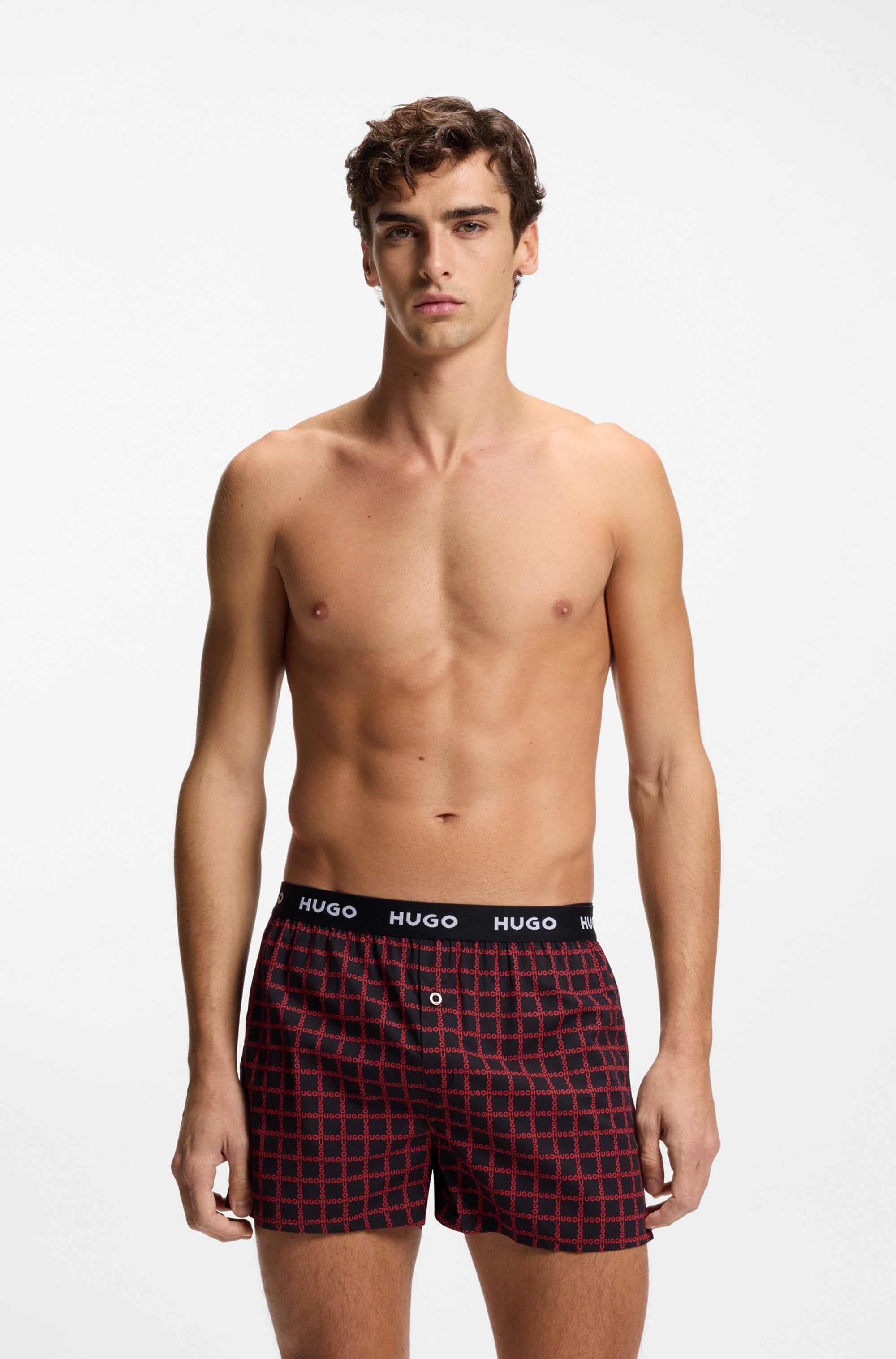 HUGO Underwear Webboxer »WOVEN BOXER TR« Packung, 3er-Pack, 3 Stk. tlg., Webboxer mit HUGO Schriftzug