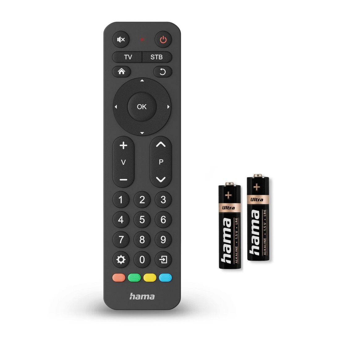 Hama Universal-Fernbedienung »Universal Fernbedienung für TV und Set-Top-Box mit großen Tasten« 2-in-1 Lernfunktion, große Tasten, steuert zwei Geräte, 10 m Reichweite