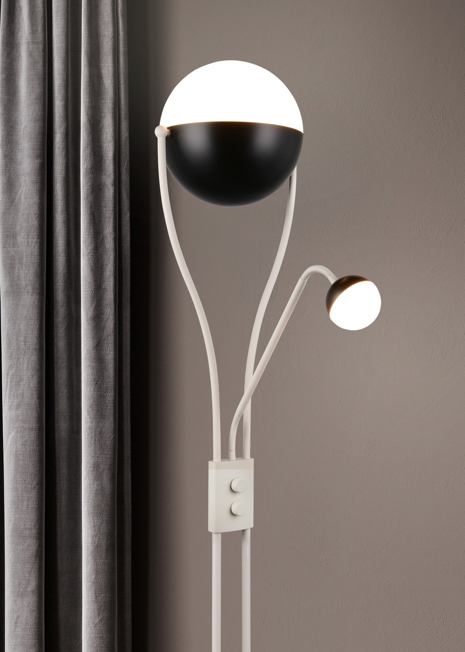 TRIO Leuchten LED Stehlampe »CHRIS, LED Stehleuchte, mit Lesearm, Drehdimmer« LED-Board 1 Stk. Warmweiß flexibles Leselicht getrennt schalten + dimmen, warmweißes Licht 3000K