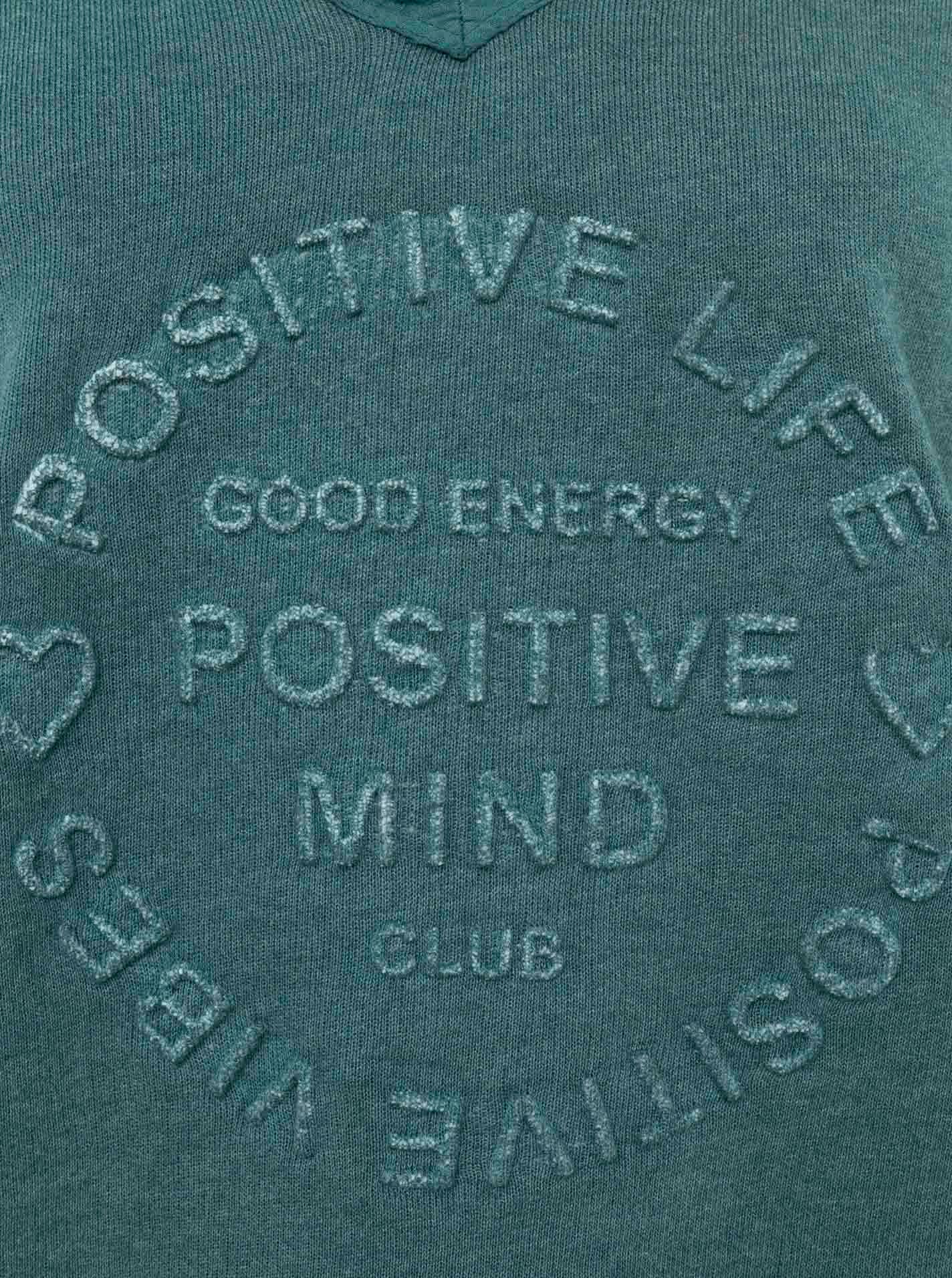 Zwillingsherz Sweatshirt »"Positive Mind"«, Mit V-Ausschnitt im Used Look und Stempeldruck