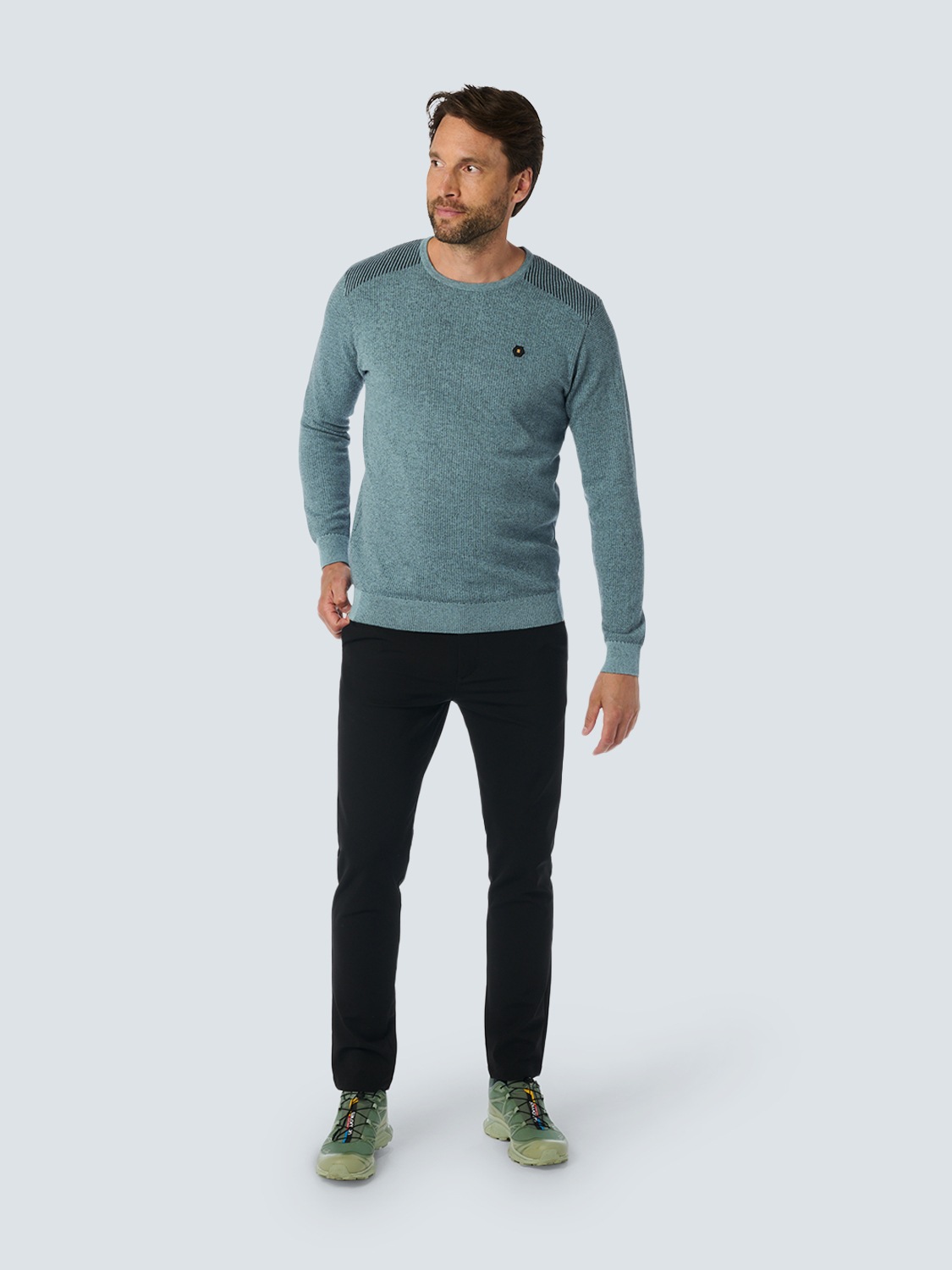 NO EXCESS Rundhalspullover »No Excess Rundhalspullover mit Raffinierter Zwei-Farben-Jacquard«