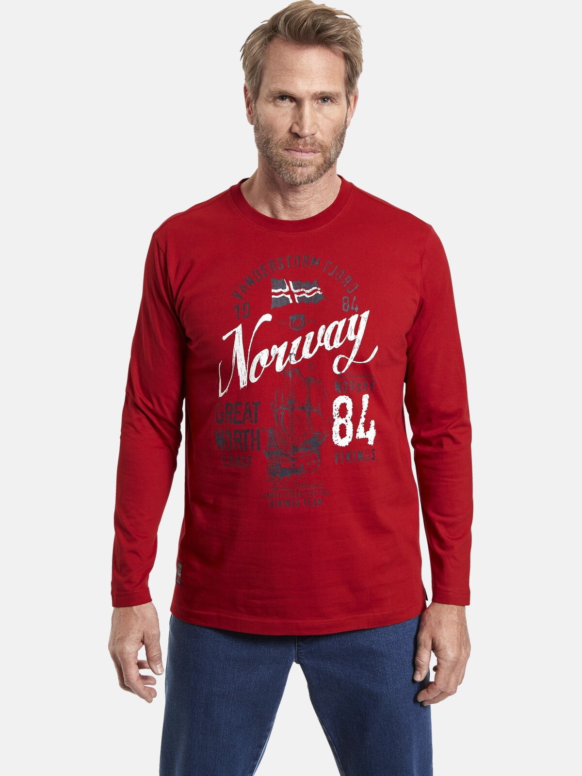 Jan Vanderstorm Rundhalsshirt "Langarmshirt NIELSON" 1 Stk. im bequemen Com günstig online kaufen