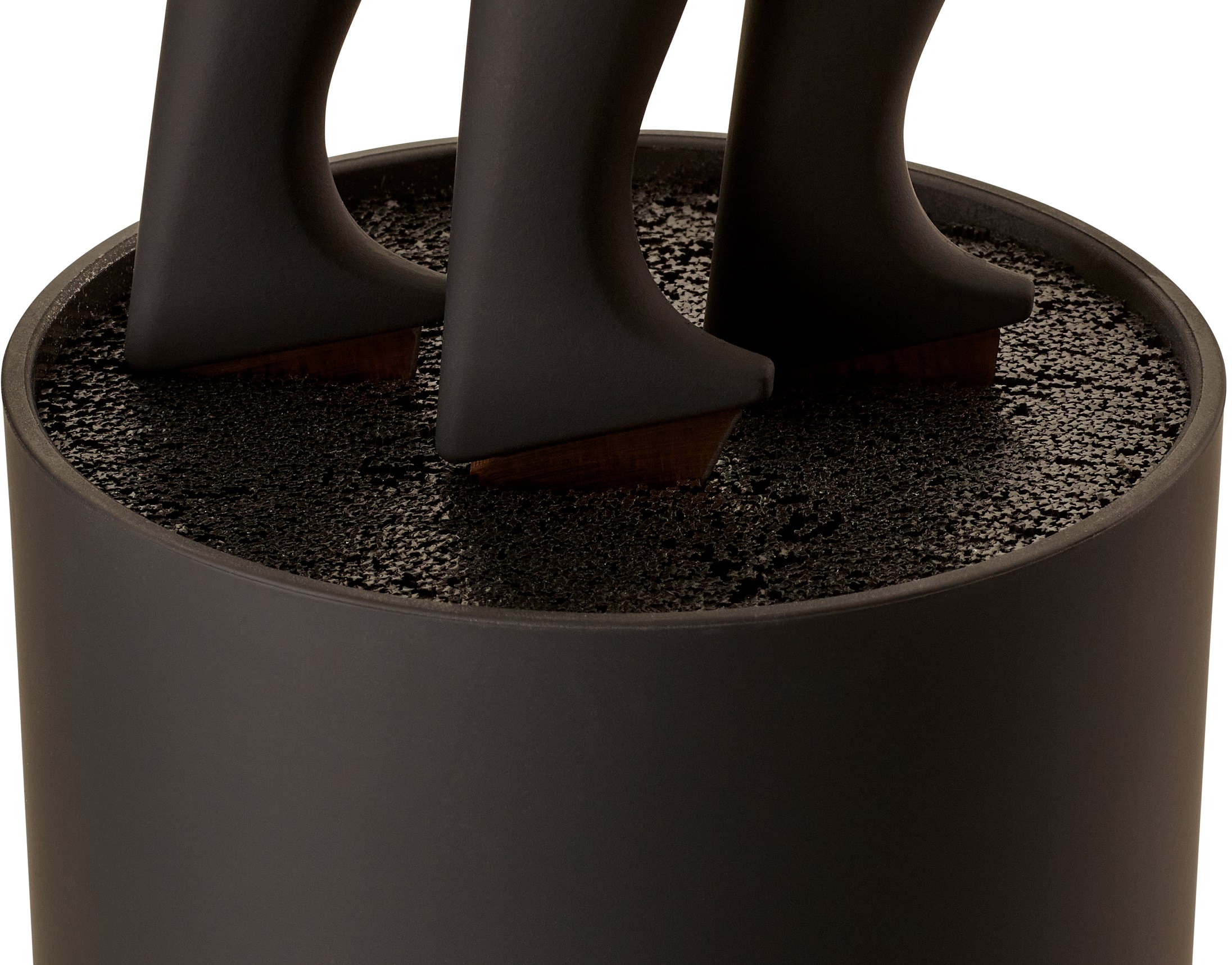 ECHTWERK Messerblock 4 Stk. Messer Set 4tlg mit Borsteneinsatz 11 cm x 22 cm, inkl. 3 Kochmessern