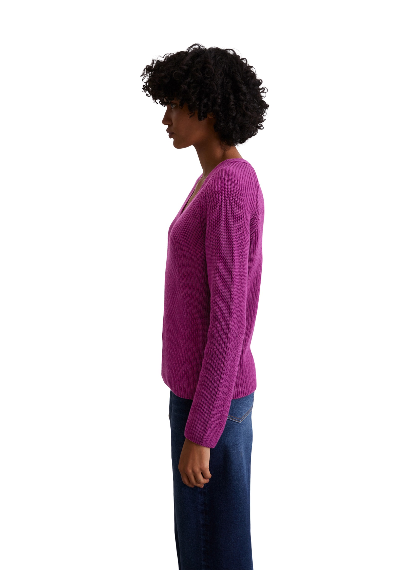 Marc OPolo V-Ausschnitt-Pullover "aus softem Baumwoll-Garn" günstig online kaufen