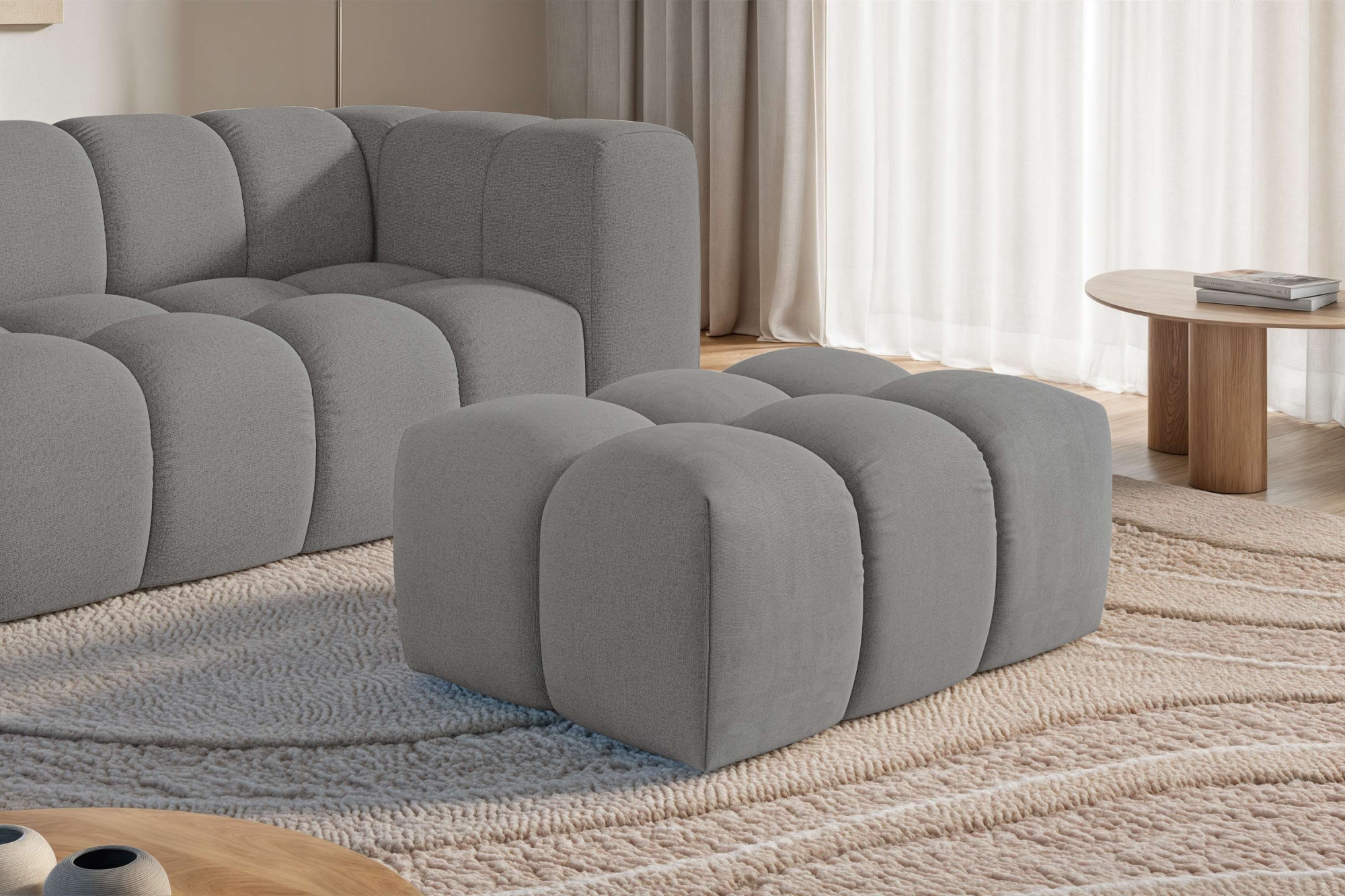 homsy by Ana Johnson Polsterhocker "BOUBELLE Sitzhocker mit Steppung, Bubble-Optik, Maße B/T/H: 97/67/42cm" erstklassige Verarbeitung, hoher Sitzkomfort und modernes Design