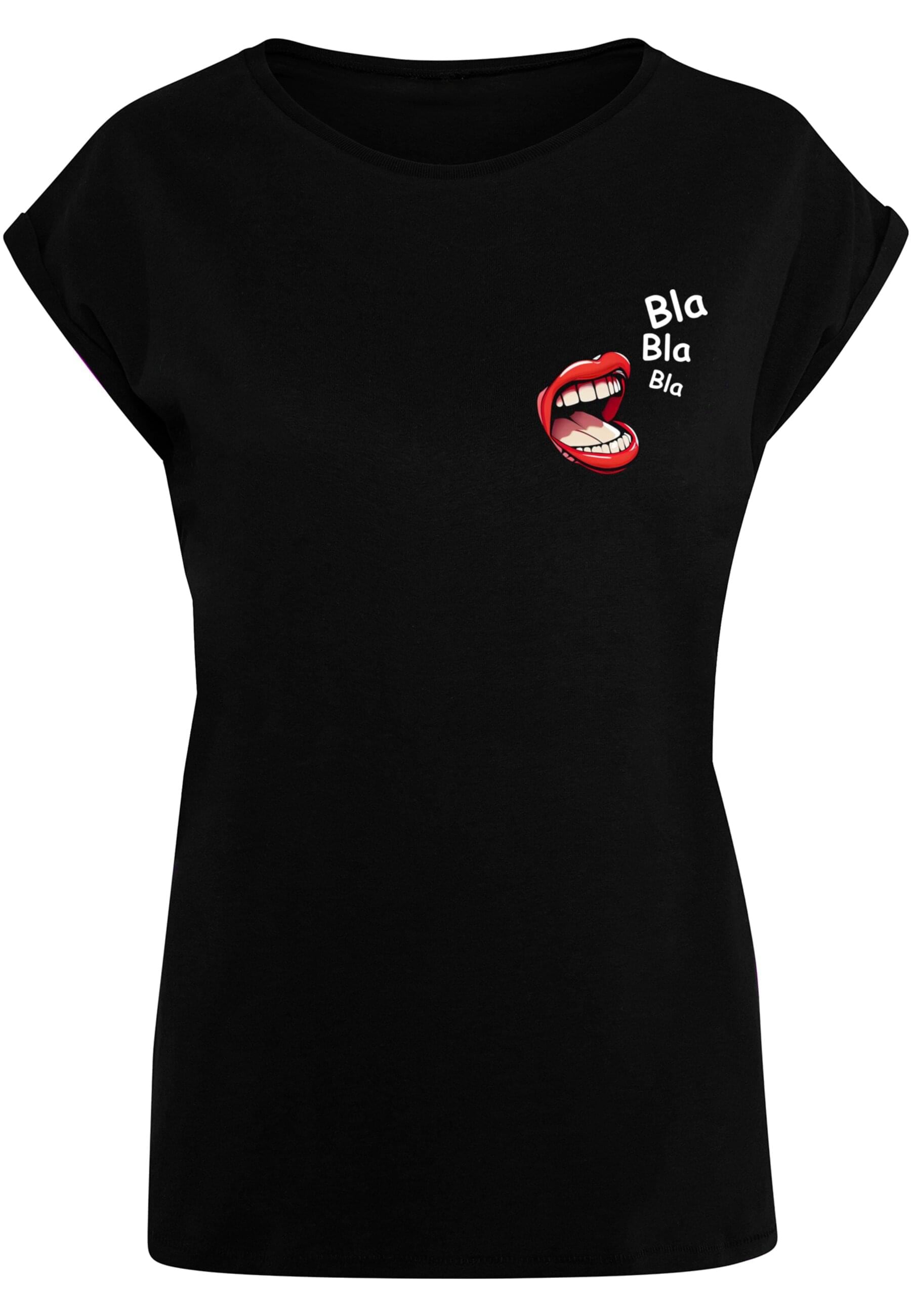 T-Shirt »Merchcode Damen Ladies Bla Bla Bla Comic Extended Shoulder Tee«, (1 tlg.)