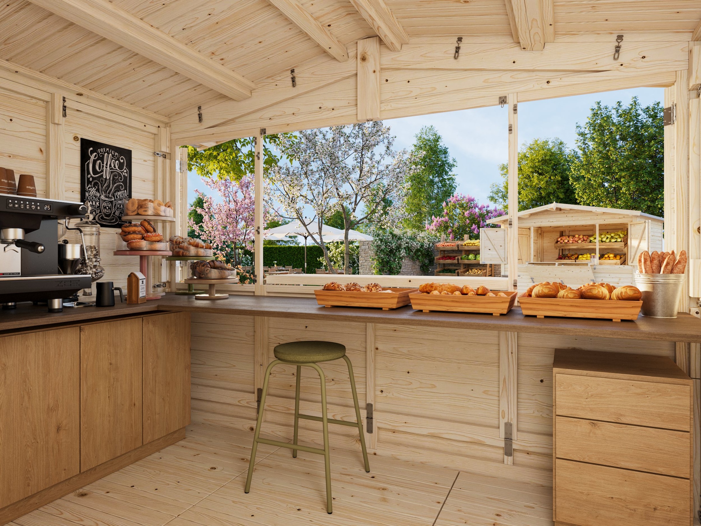 Palmako Gartenhaus »Marian, klappbarer Marktstand« verschiedene Farben