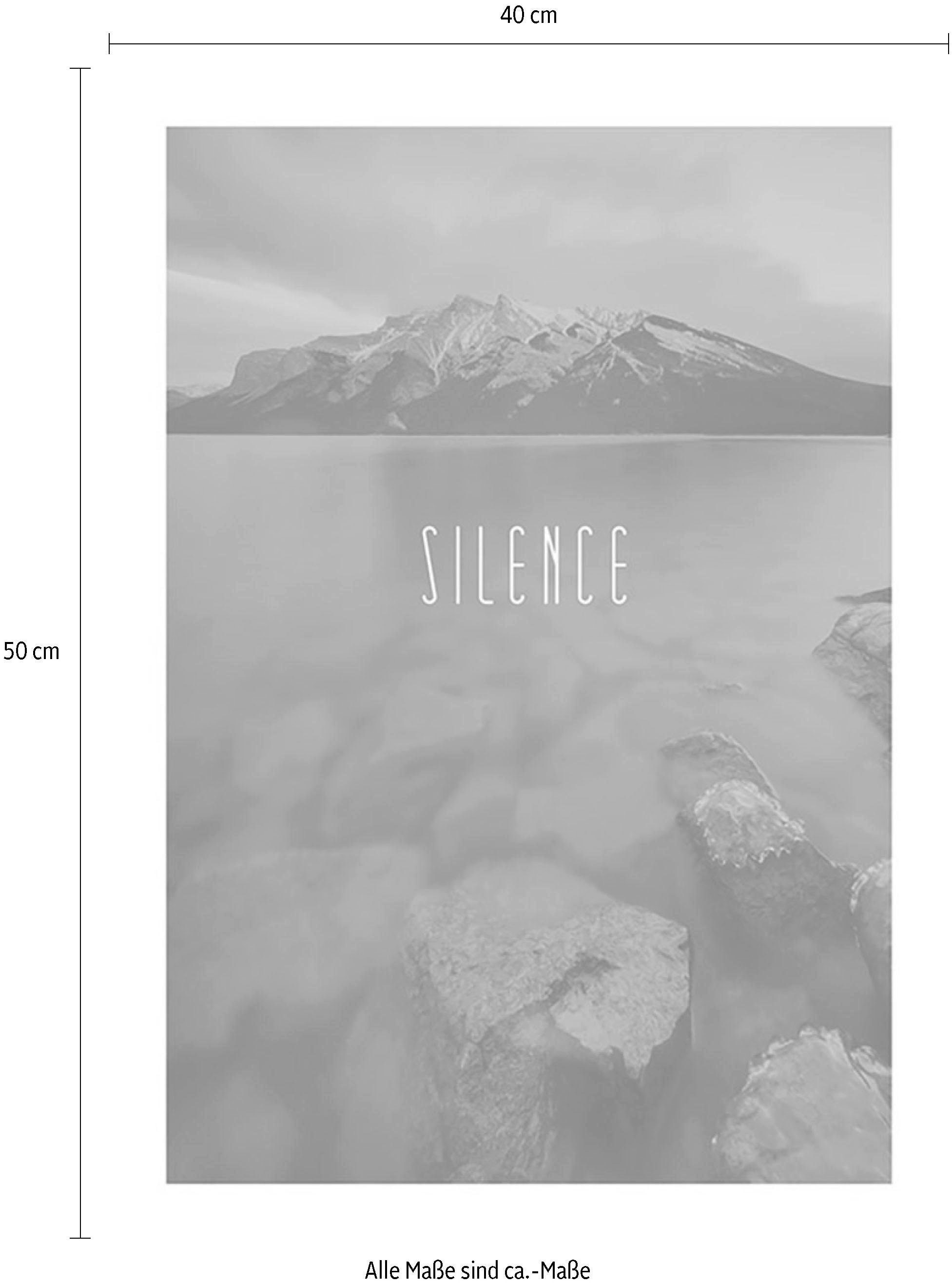 Komar Bild »Word Lake Silence Steel«, Natur, (1 St.), Wandbild zur Dekoration - ohne Rahmen