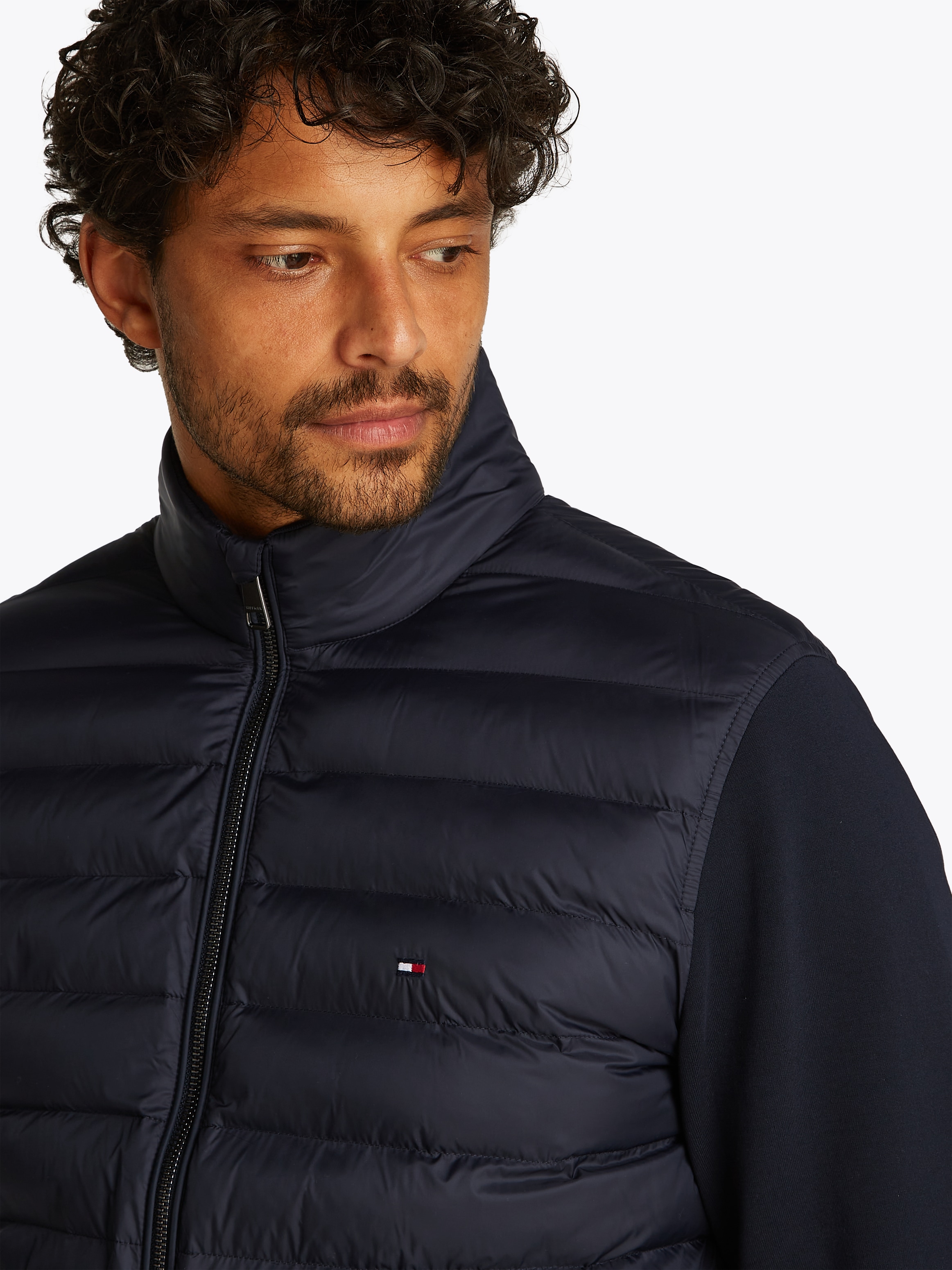 Tommy Hilfiger Sweatjacke »MIX MEDIA STAND CLLR«, mit Steppung