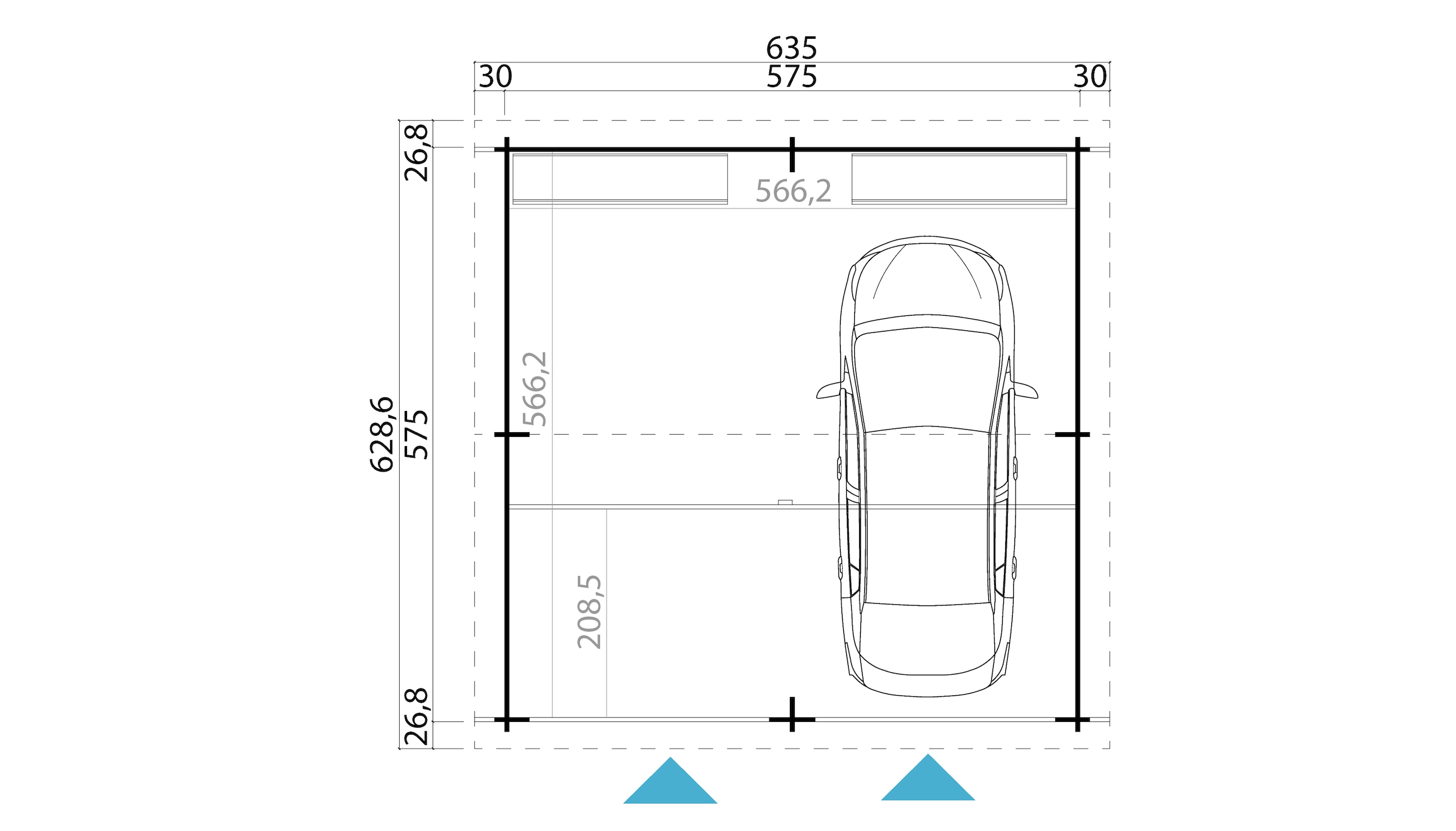 Nordic Holz Garage »FALKLAND«, BxT: 635x628 cm, ohne Tor
