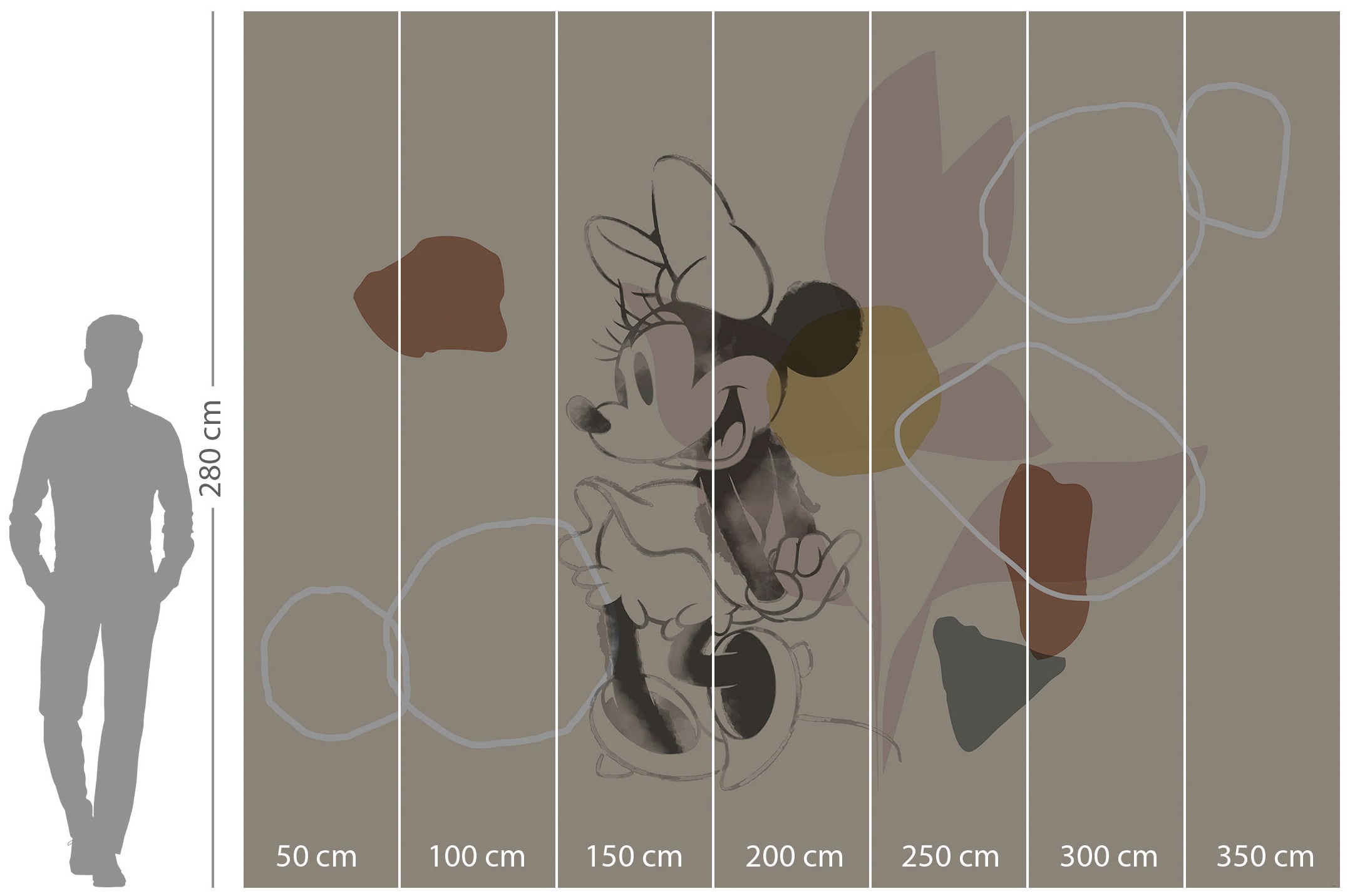 Komar Vliestapete »Minnie Soft Shapes«, 350x280 cm (Breite x Höhe)