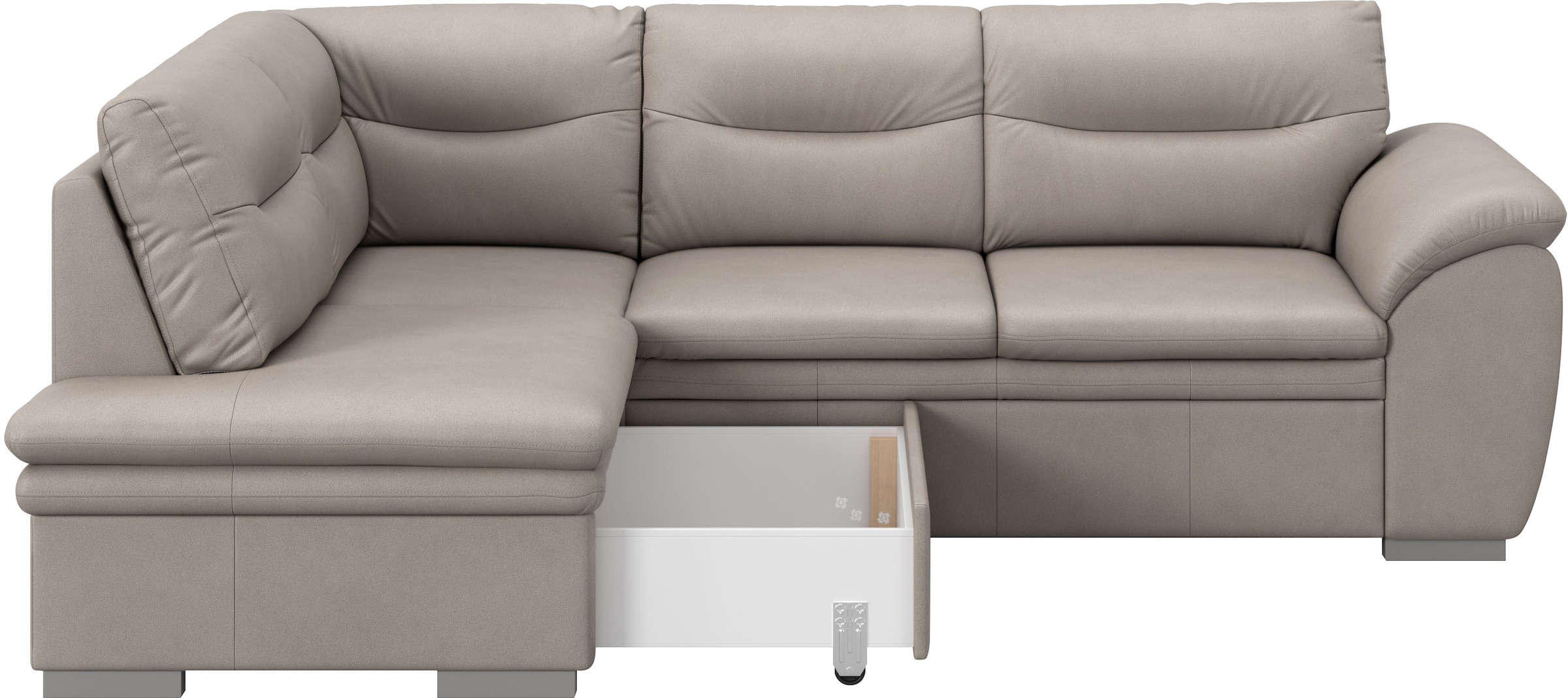 COTTA Ecksofa »Leandra L-Form«, wahlweise mit Bettfunktion & Bettkasten