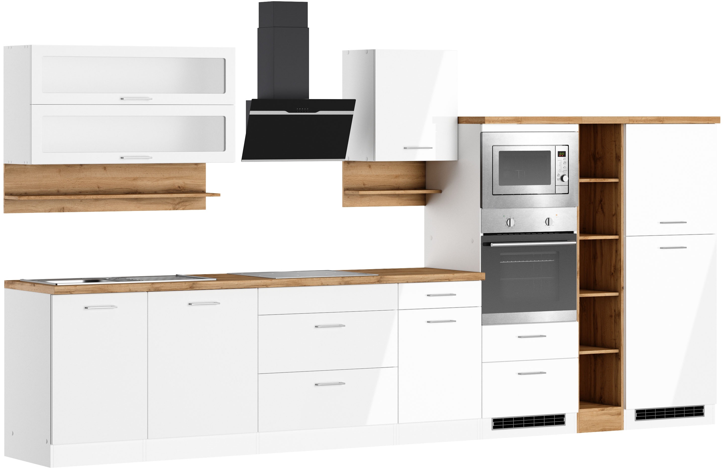 Thumbnail - KOCHSTATION Küchenzeile "KS-Milan" 390 cm breit, viel Stauraum, wahlweise mit E-Geräten