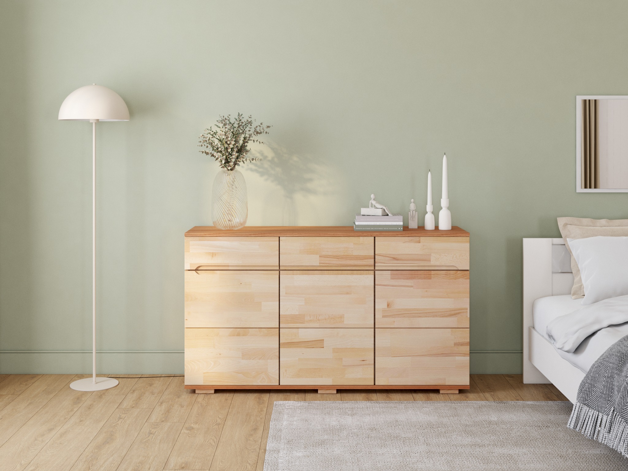Home affaire Sideboard "VKB10: teilmassiv korpus Kernbuche, 6Fächer geschlo günstig online kaufen